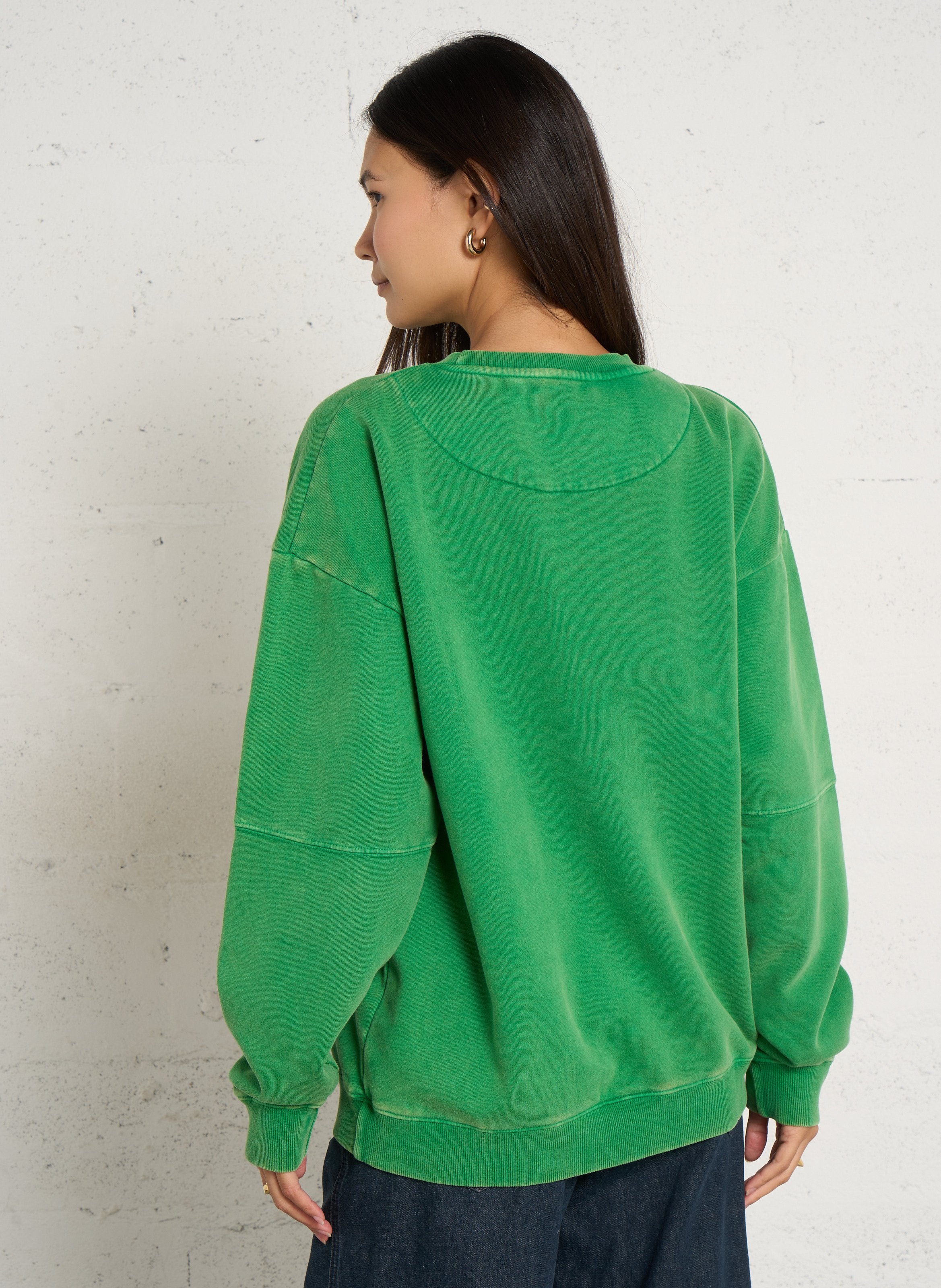 Sweater met ronde hals | katoenblend NEWTONE Groen