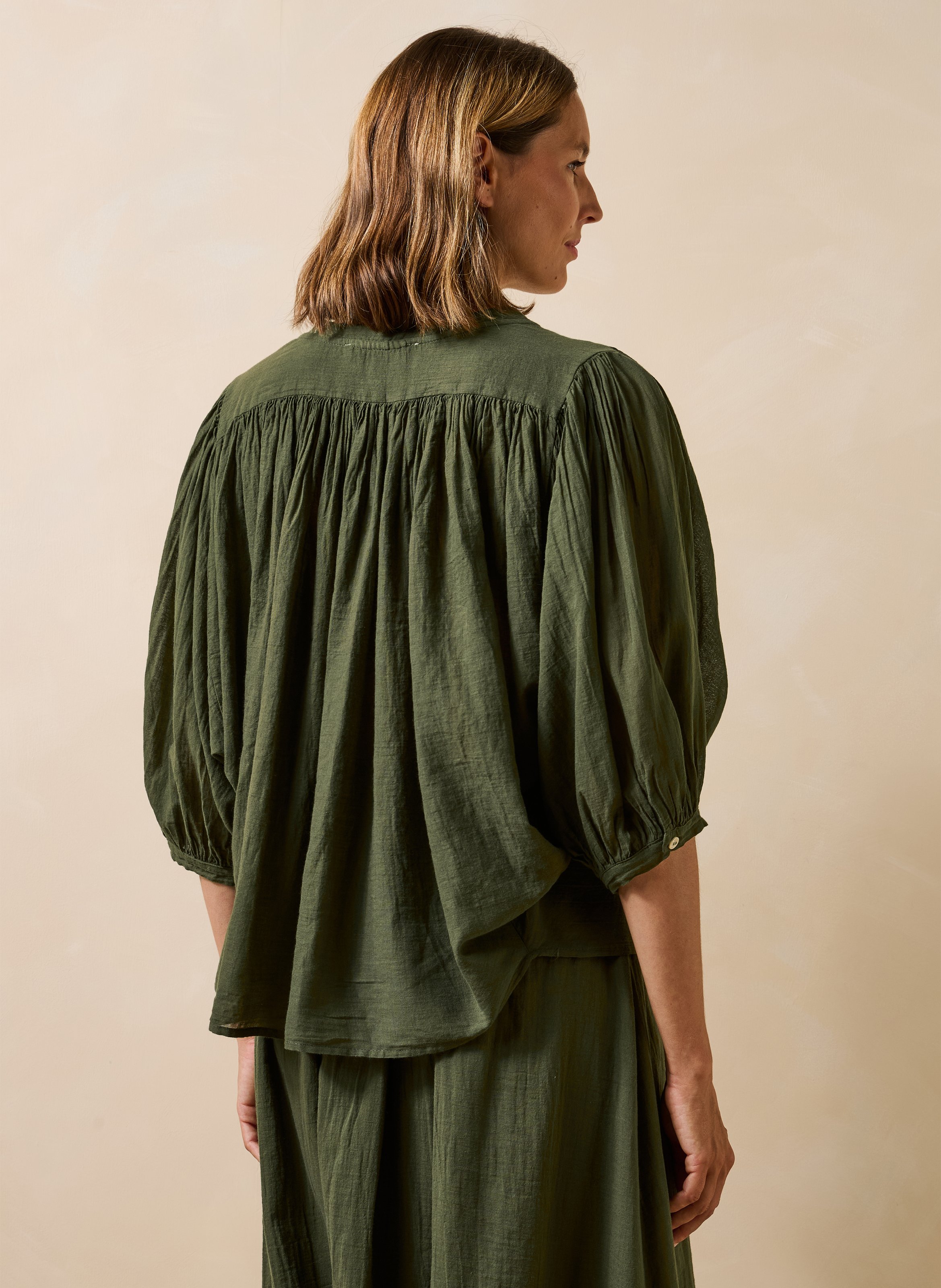 Oversized cotton shirt LA FEE MARABOUTEE Green