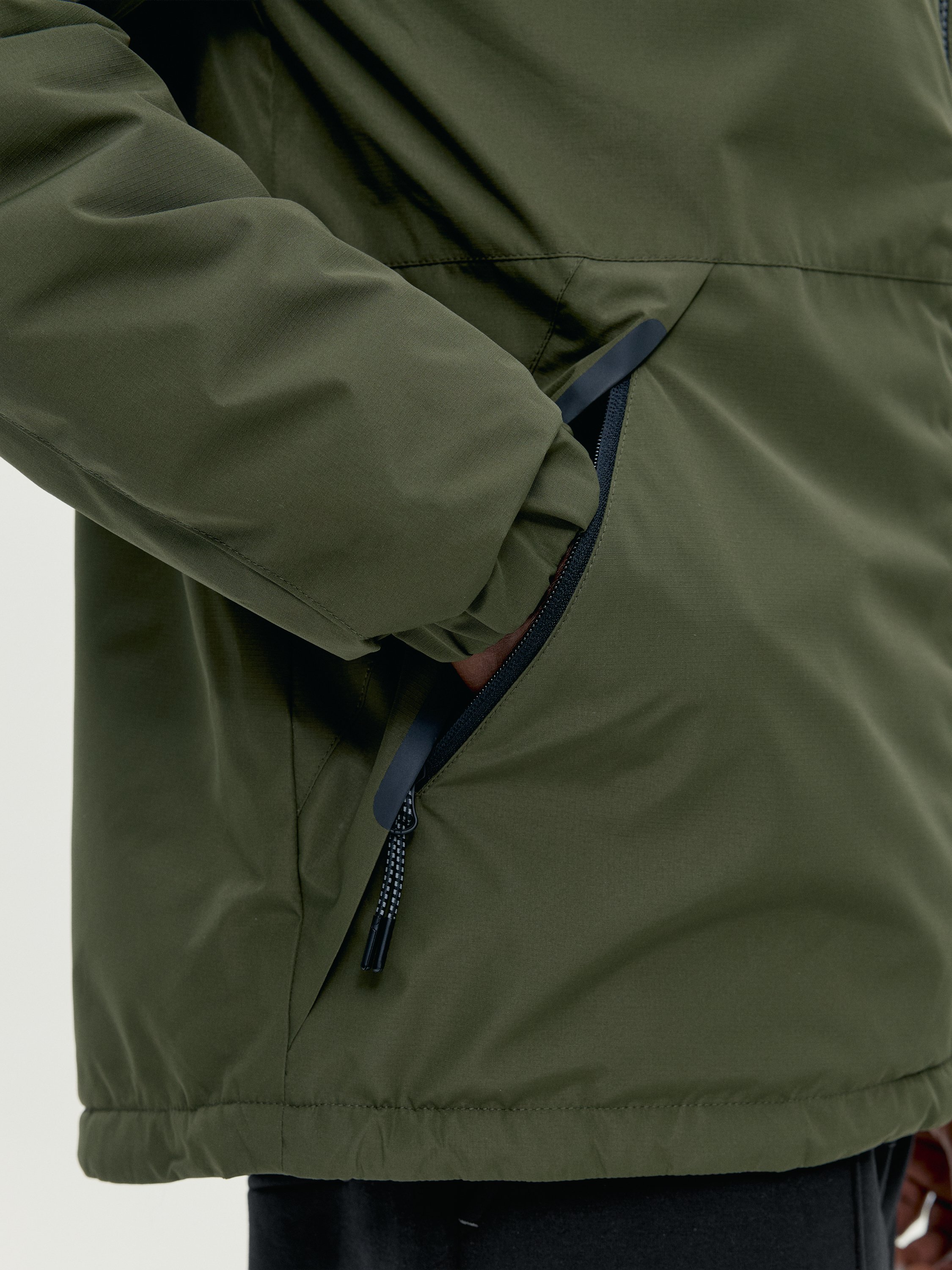 Men's sport jacket Volga with hood, reversible windbreaker. BORN Green