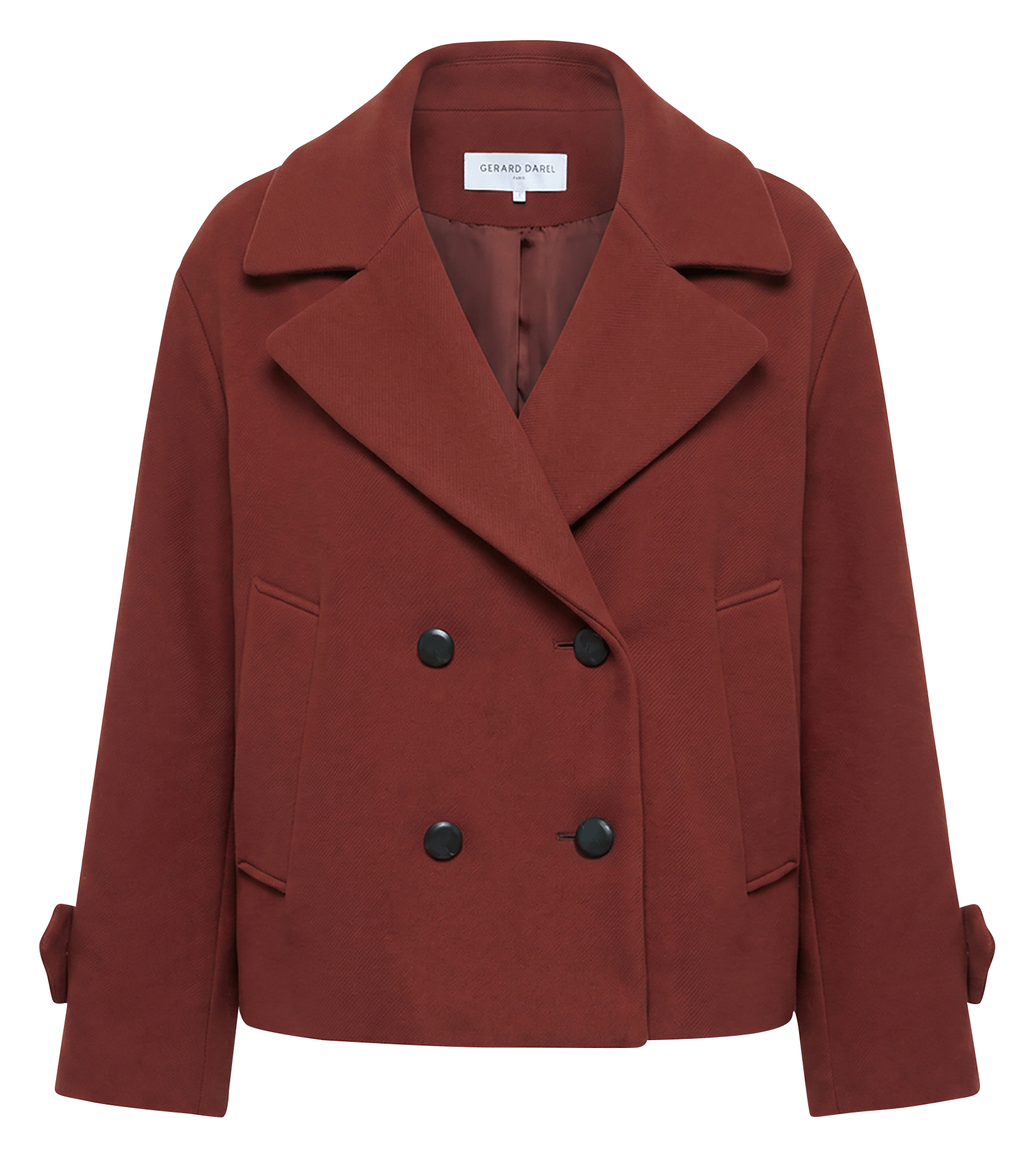 Fitted short dress with American neckline GERARD DAREL Red