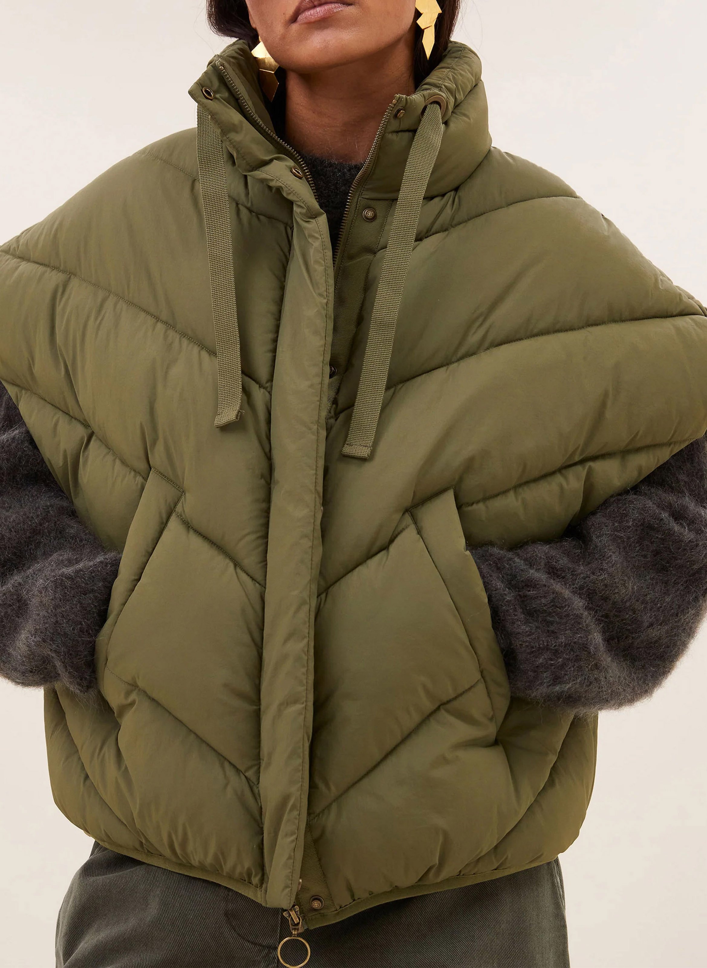 Doudoune oversize sans manche BY BAR Vert