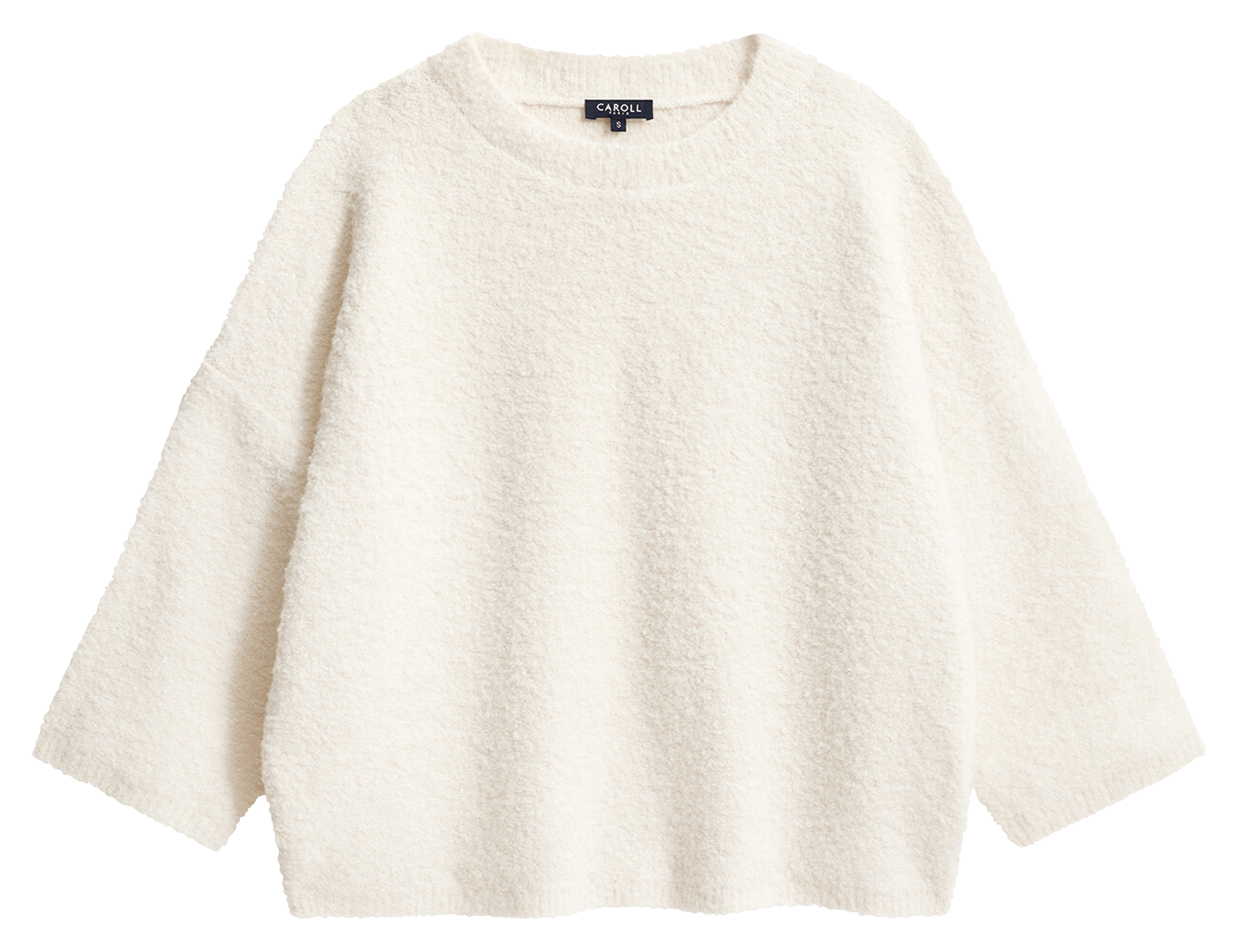 Pull col rond duveteux  CAROLL Beige
