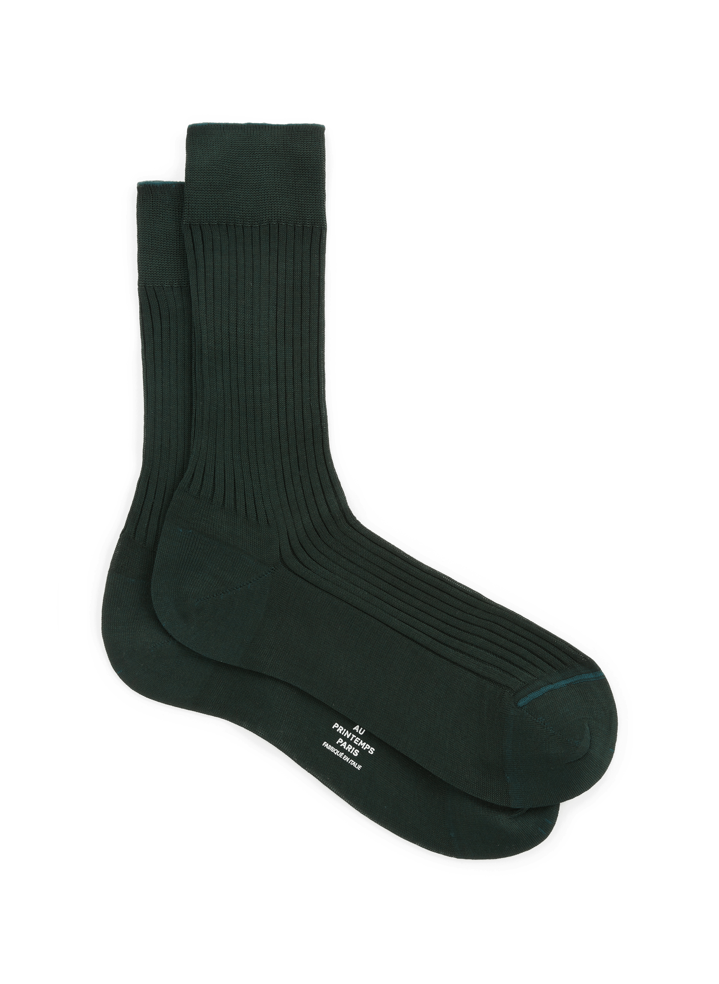 Roma-Ch cotton socks in plain ecru AU PRINTEMPS PARIS Green