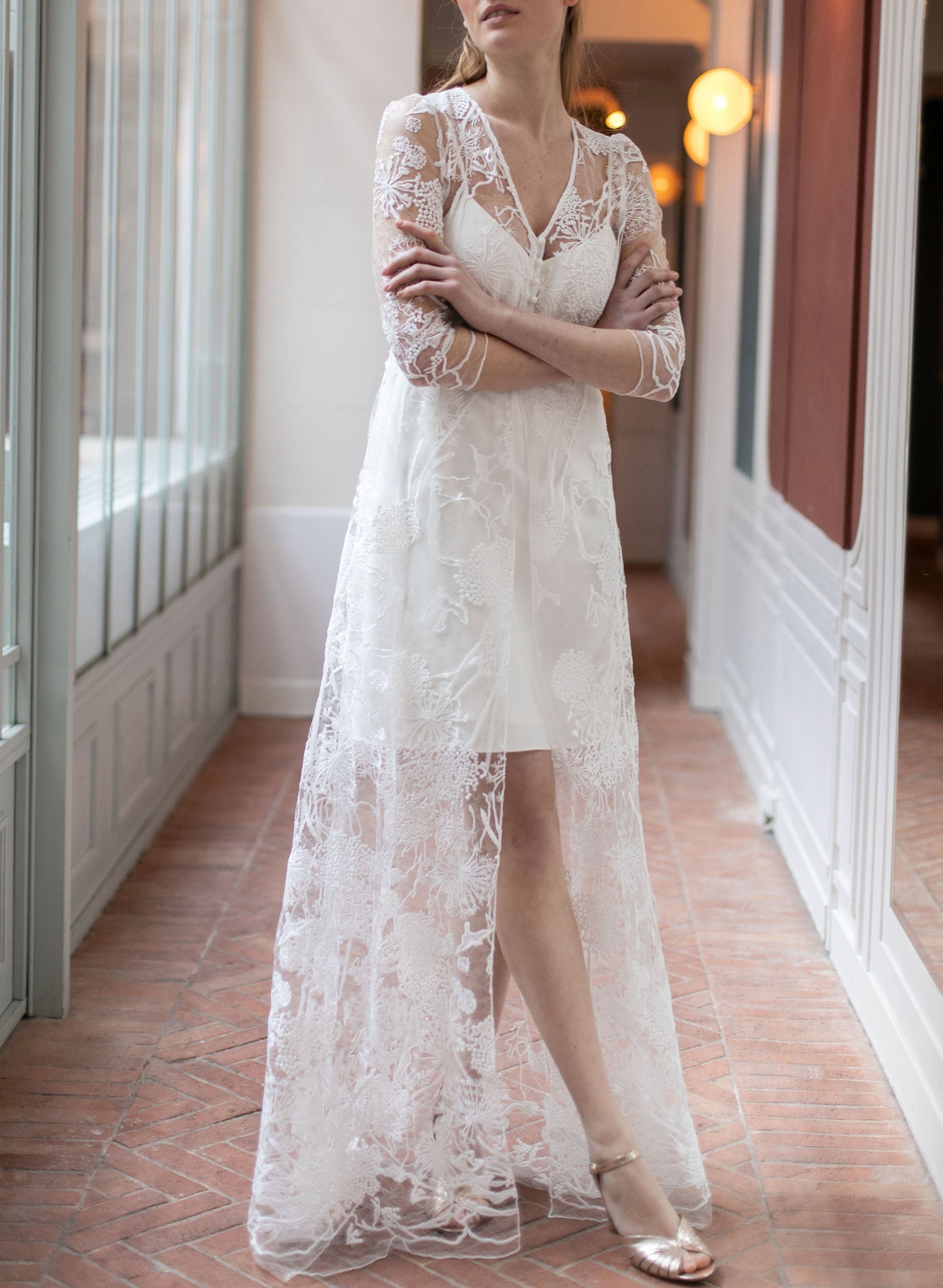 Robe longue MAISON LEMOINE - Seconde main Blanc