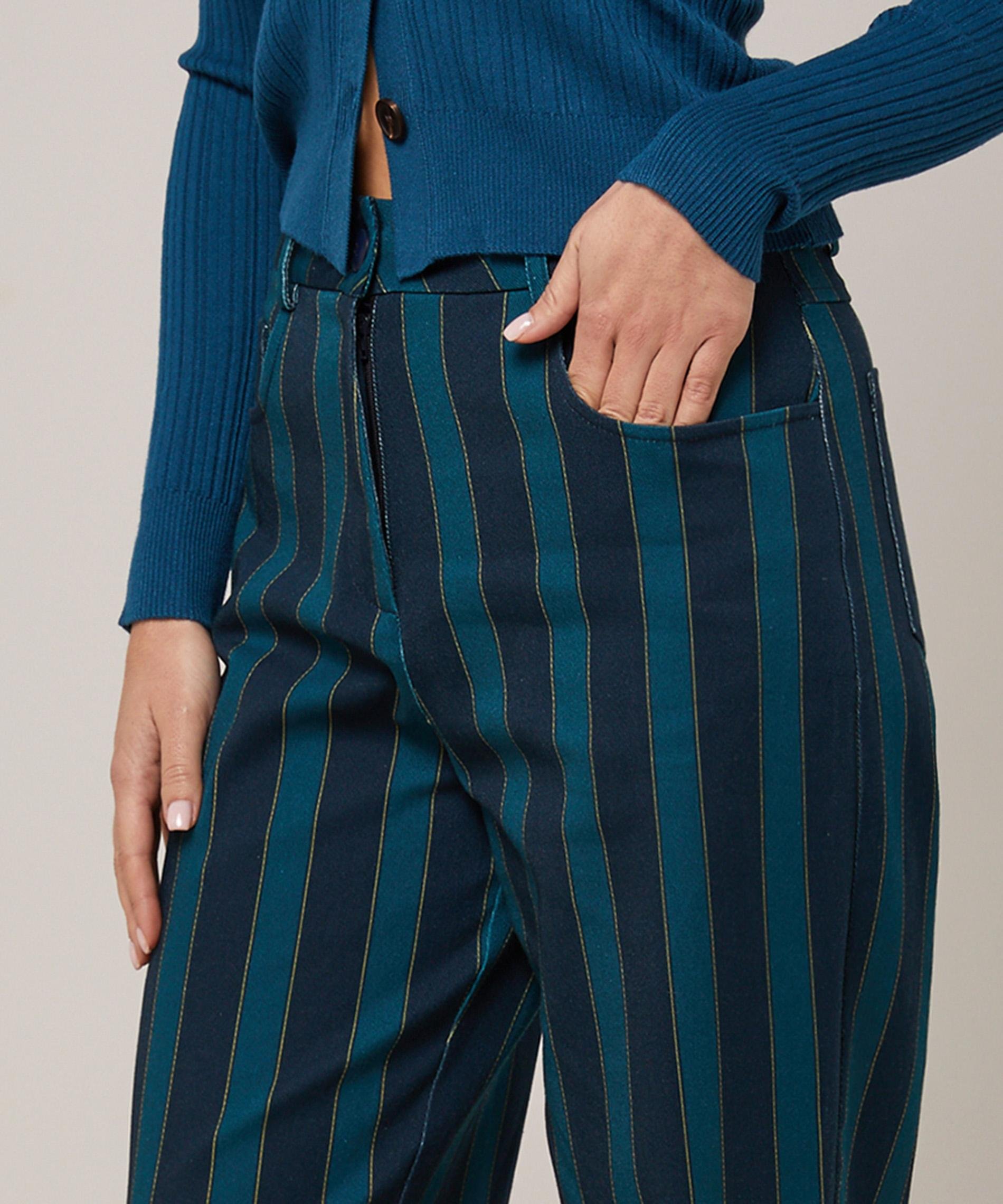 Straight-leg trousers in printed canvas RODIER Blue