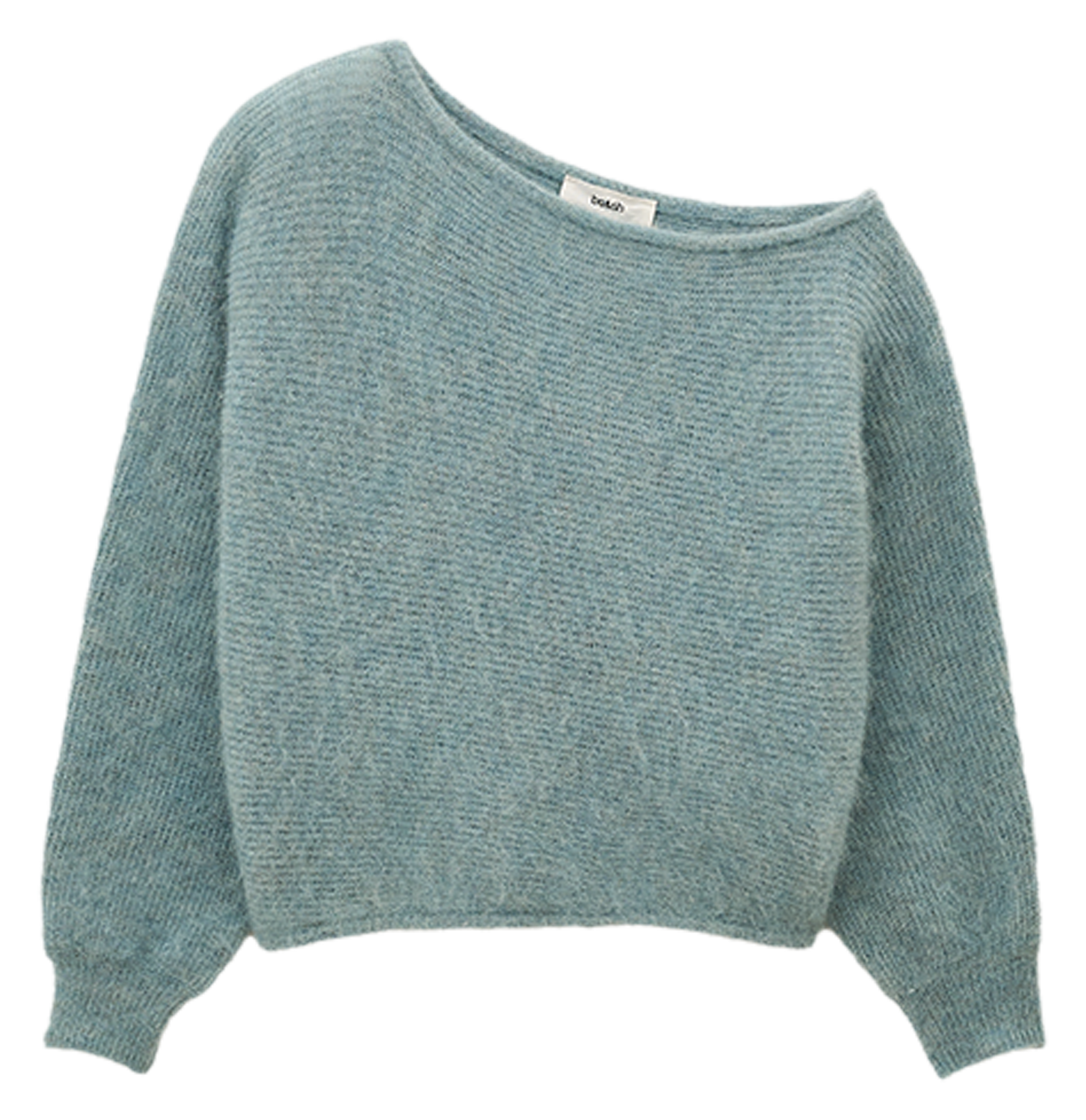 Weiter Pullover aus Alpaka-Mix mit U-Boot-Ausschnitt BA&SH Blau