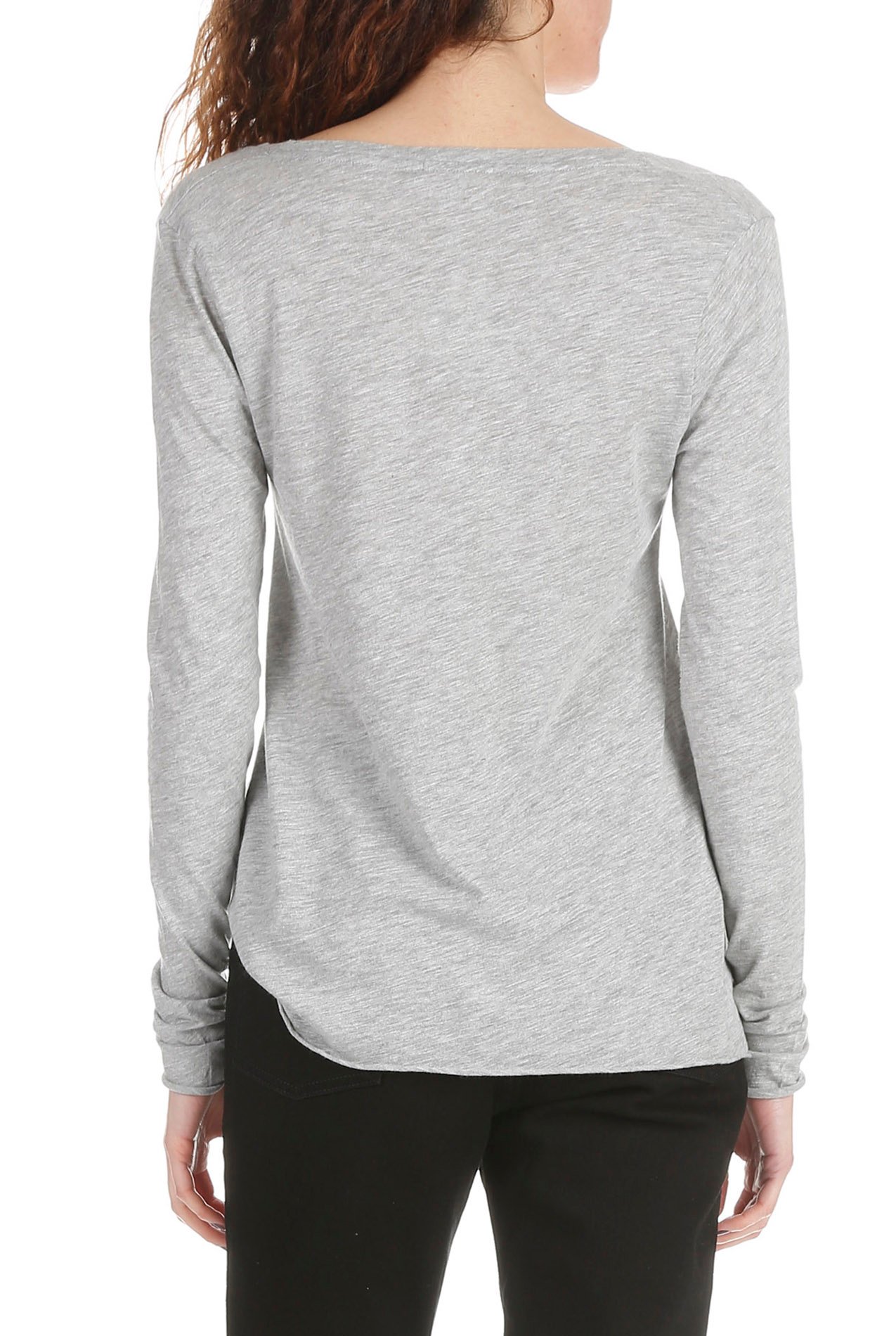 T-shirt van katoenmix met V-hals AMERICAN VINTAGE Grijs