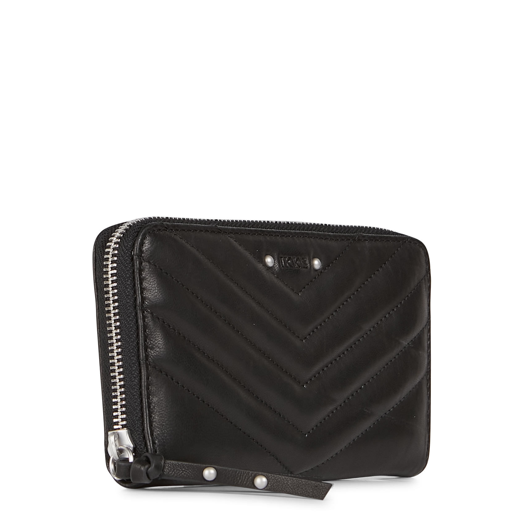 Portefeuille en cuir matelassé IKKS Noir