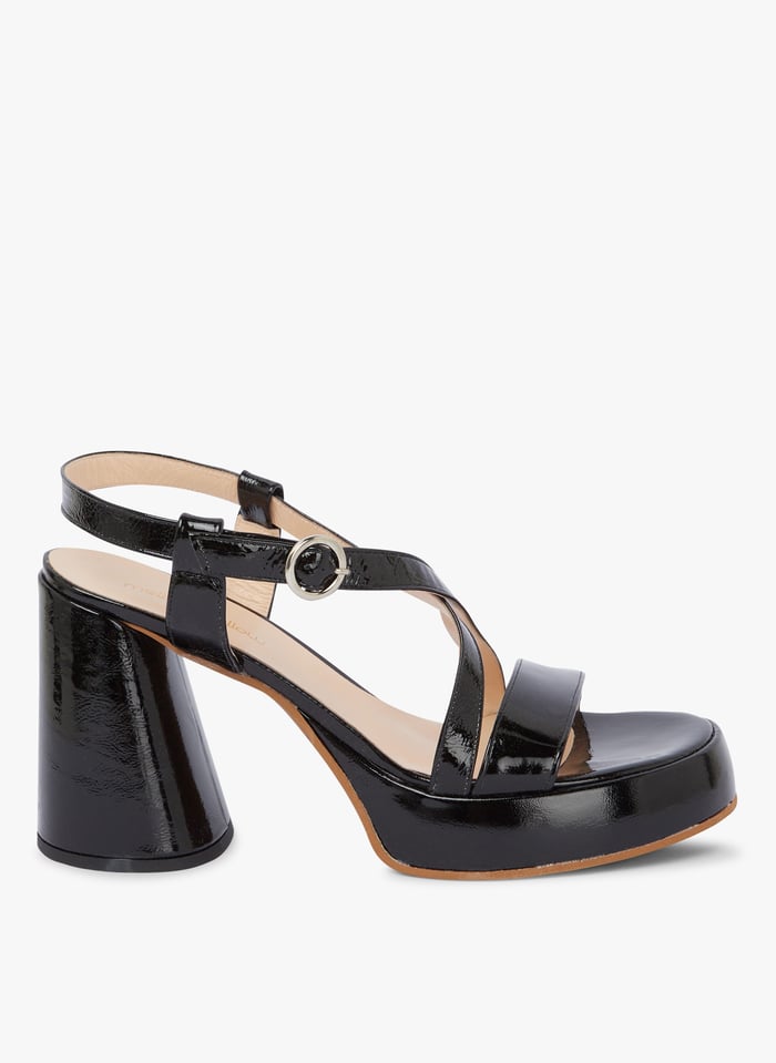 Sandales Talon En Cuir Eve Noir Mellow Yellow Femme Place