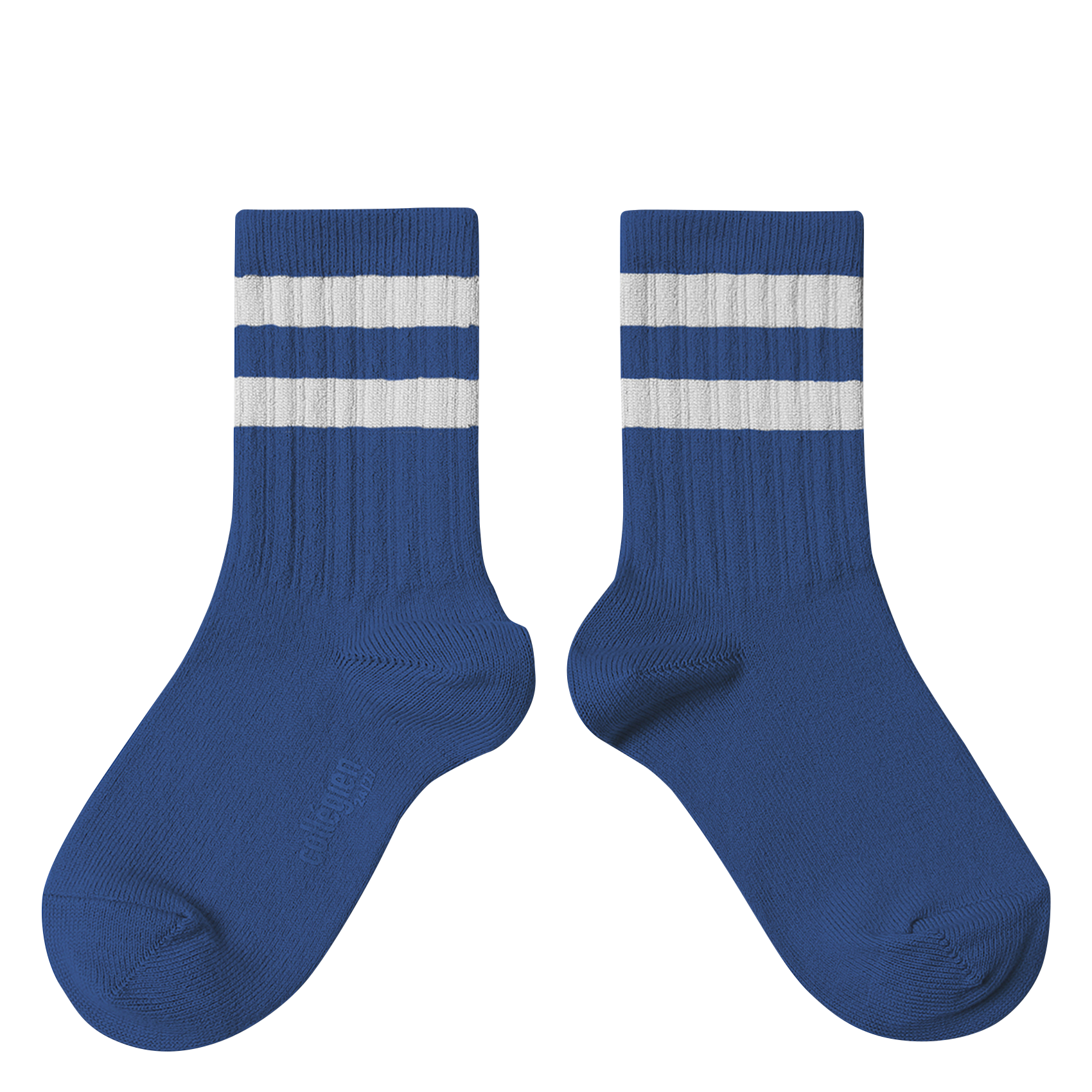 Striped cotton-blend ribbed socks COLLEGIEN Blue