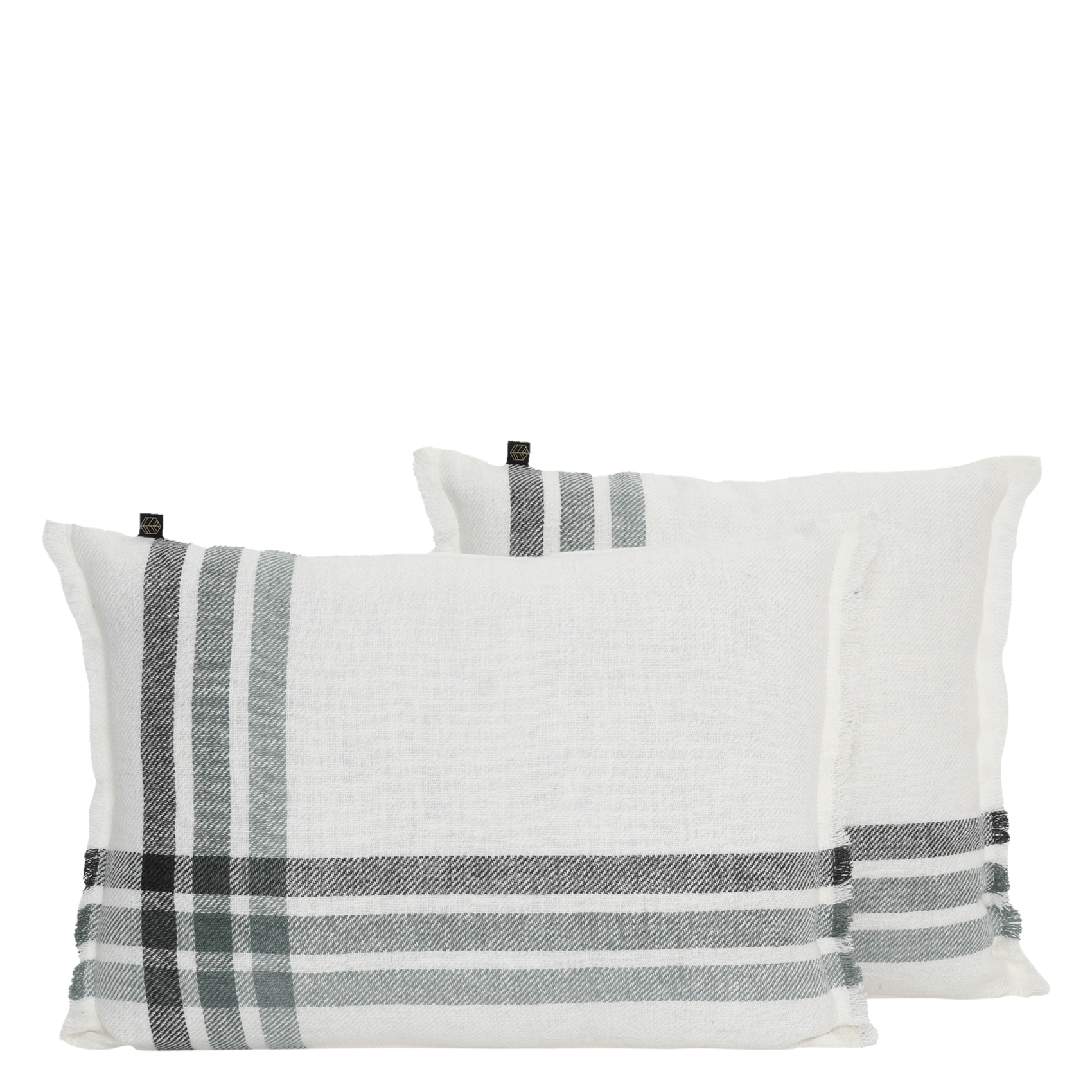 Linnen kussenhoes met print HARMONY HAOMY Groen