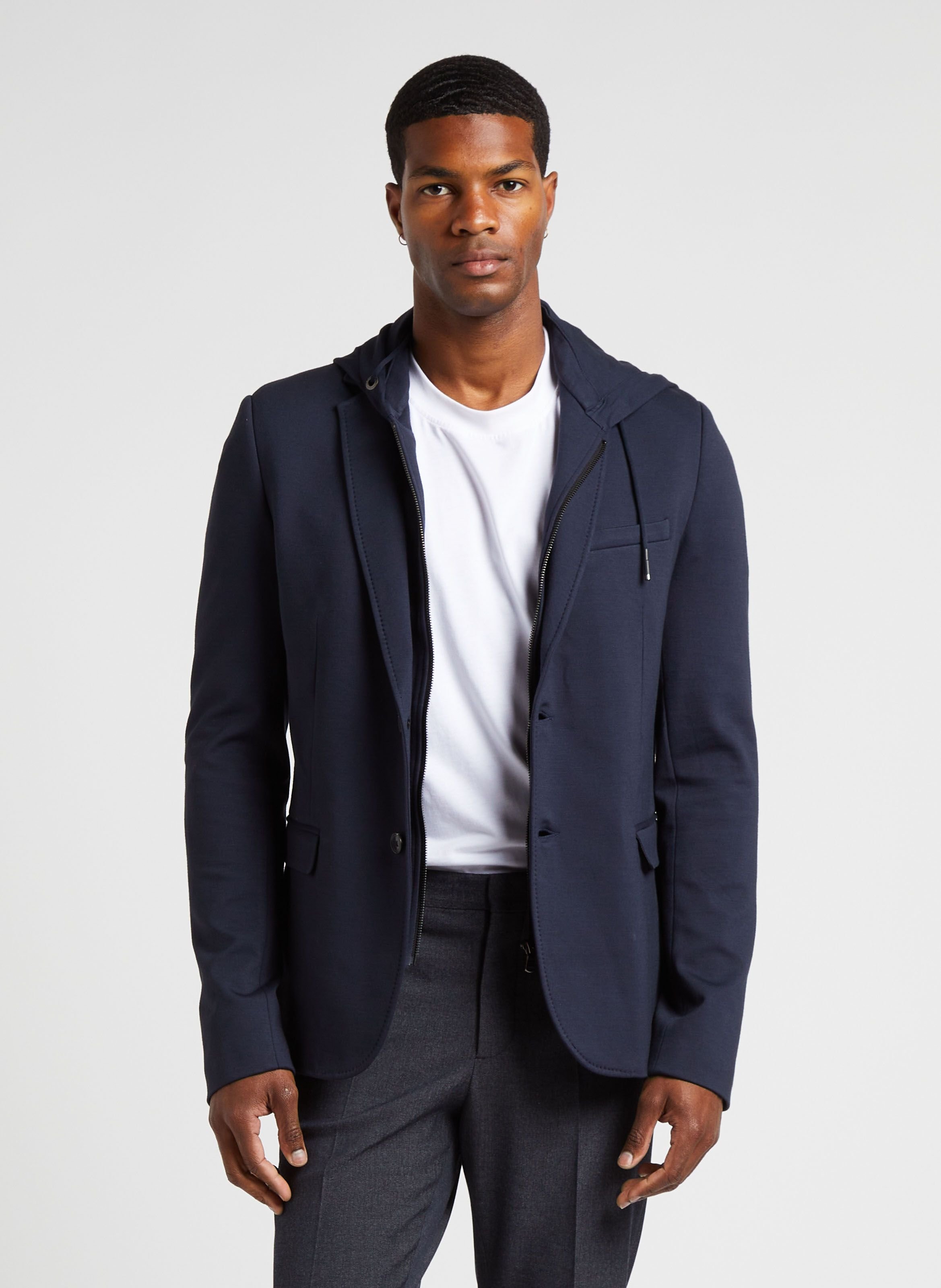 Veste col tailleur avec gilet amovible Bleu