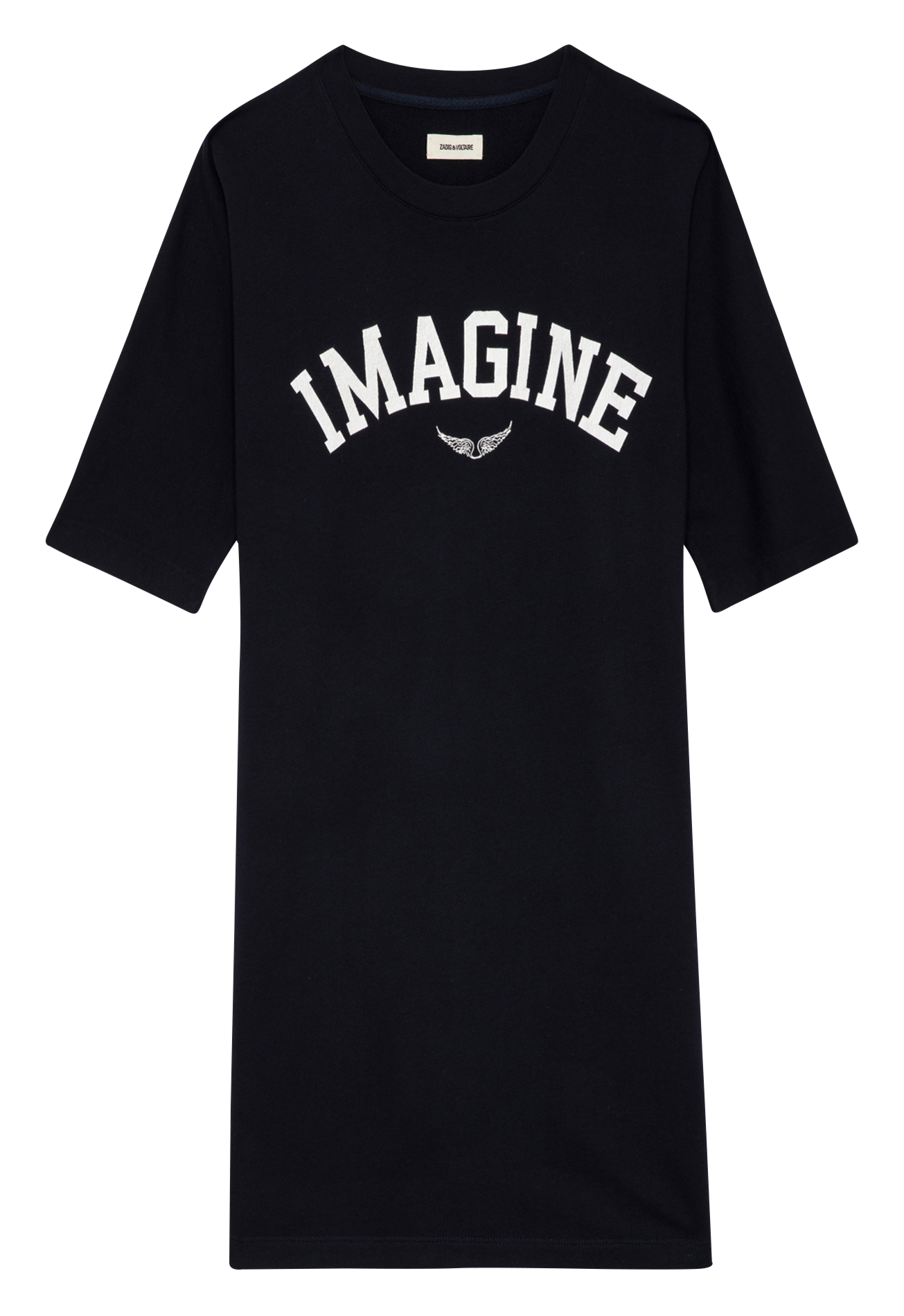 Robe midi col rond en coton bio mélangé ZADIG&VOLTAIRE Bleu