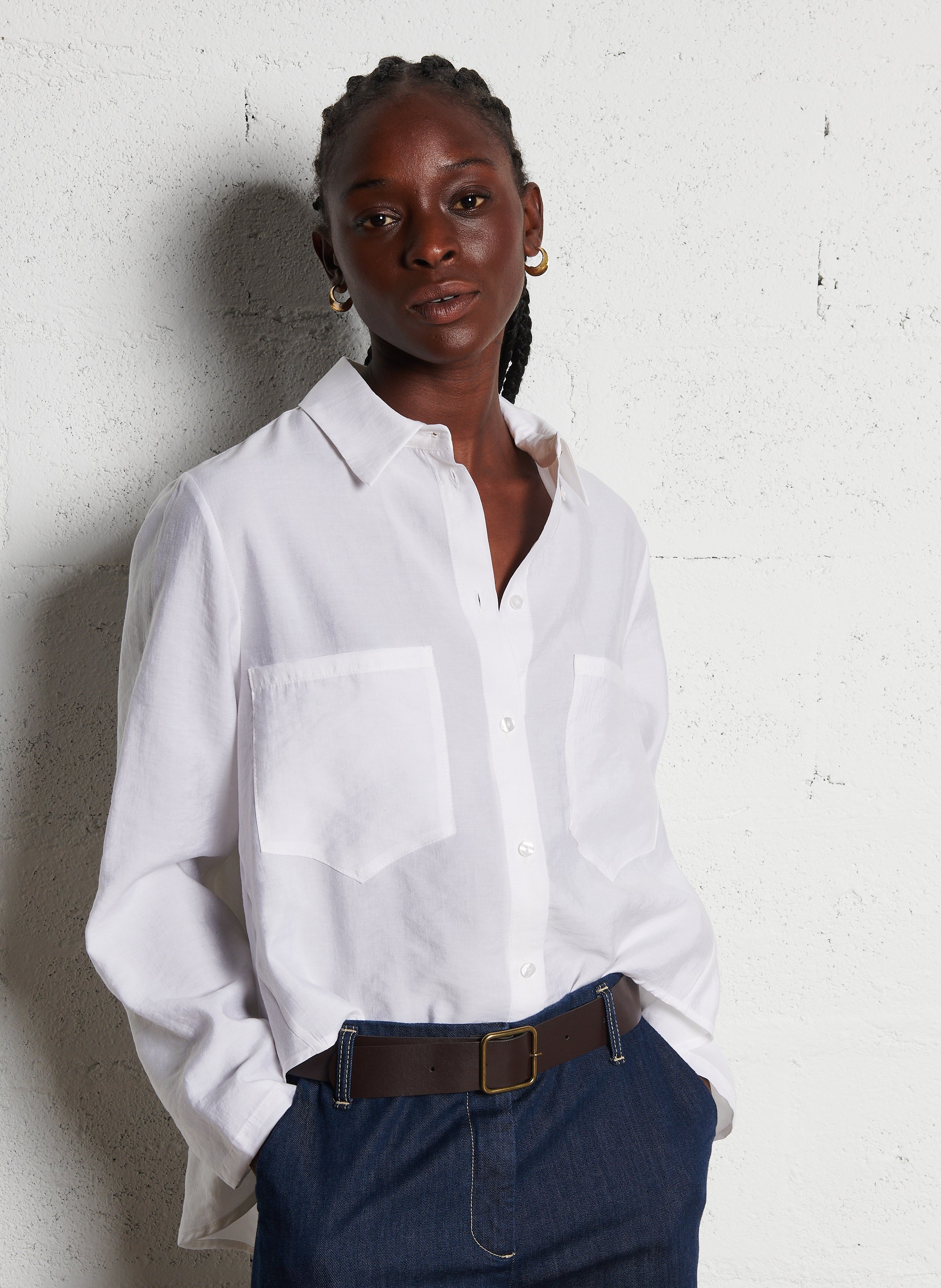 Chemise col classique PLEASE White