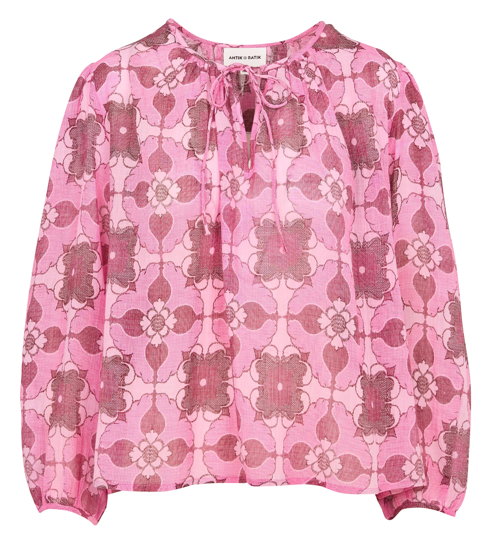 Bedruckte Baumwollbluse ANTIK BATIK Rosa