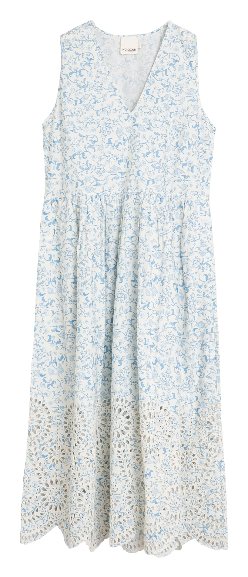 Embroidered long dress INDI & COLD Blue