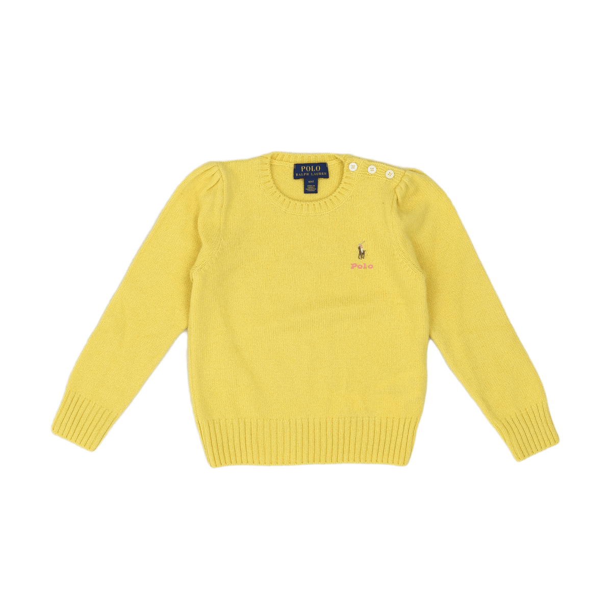 Yellow Kids Sweater - 4 years POLO RALPH LAUREN - Seconde Main Yellow