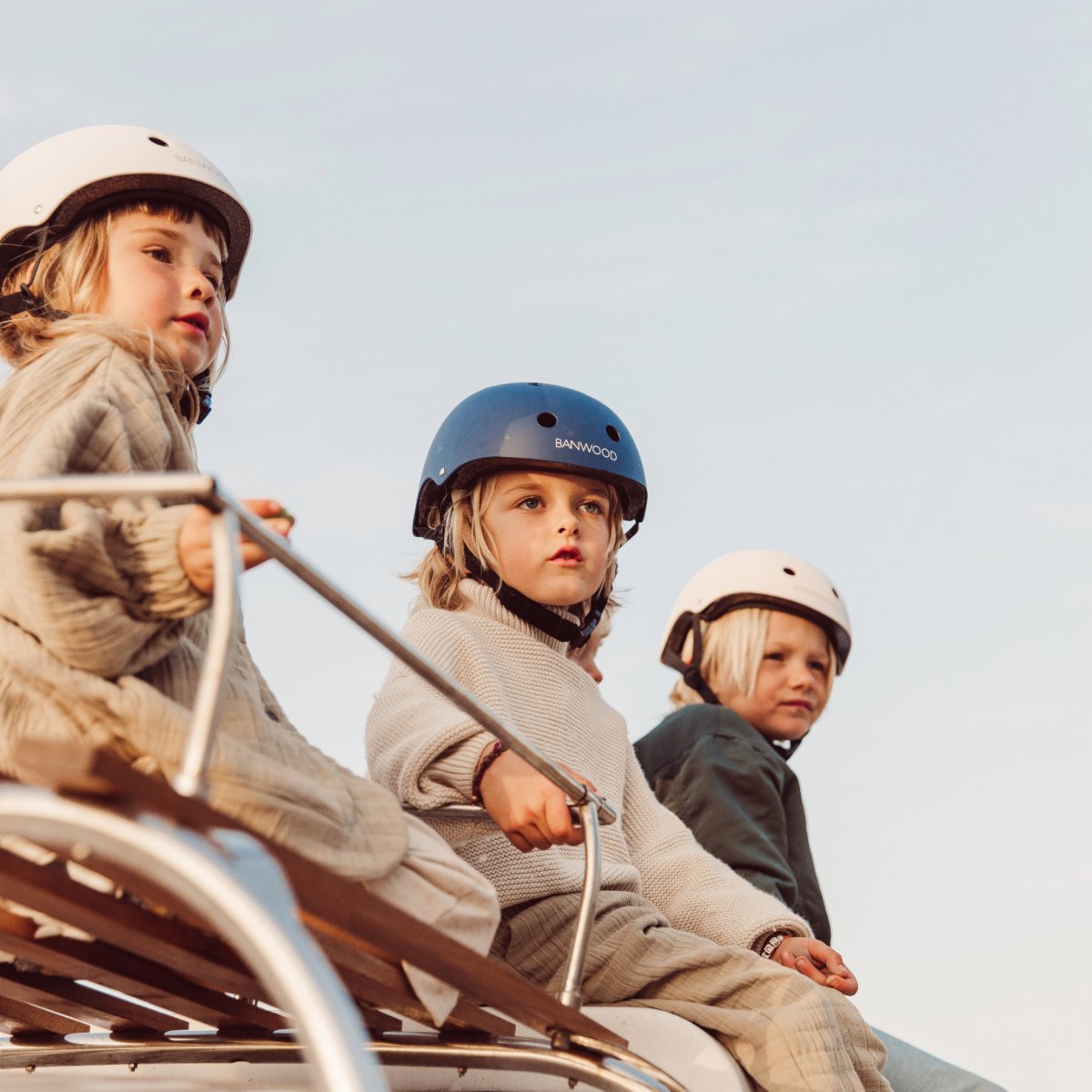 Pale mint helmet abs children's helmet 3-7 years protection Banwood Blue