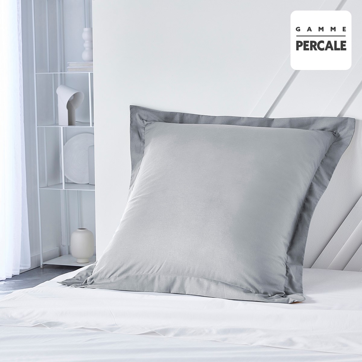 Cotton pillowcase with flounce TODAY LINGE DE MAISON Grey
