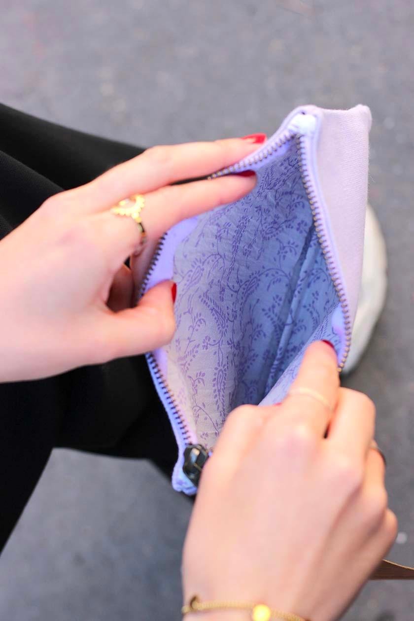 Cotton clutch bag HINDBAG Purple