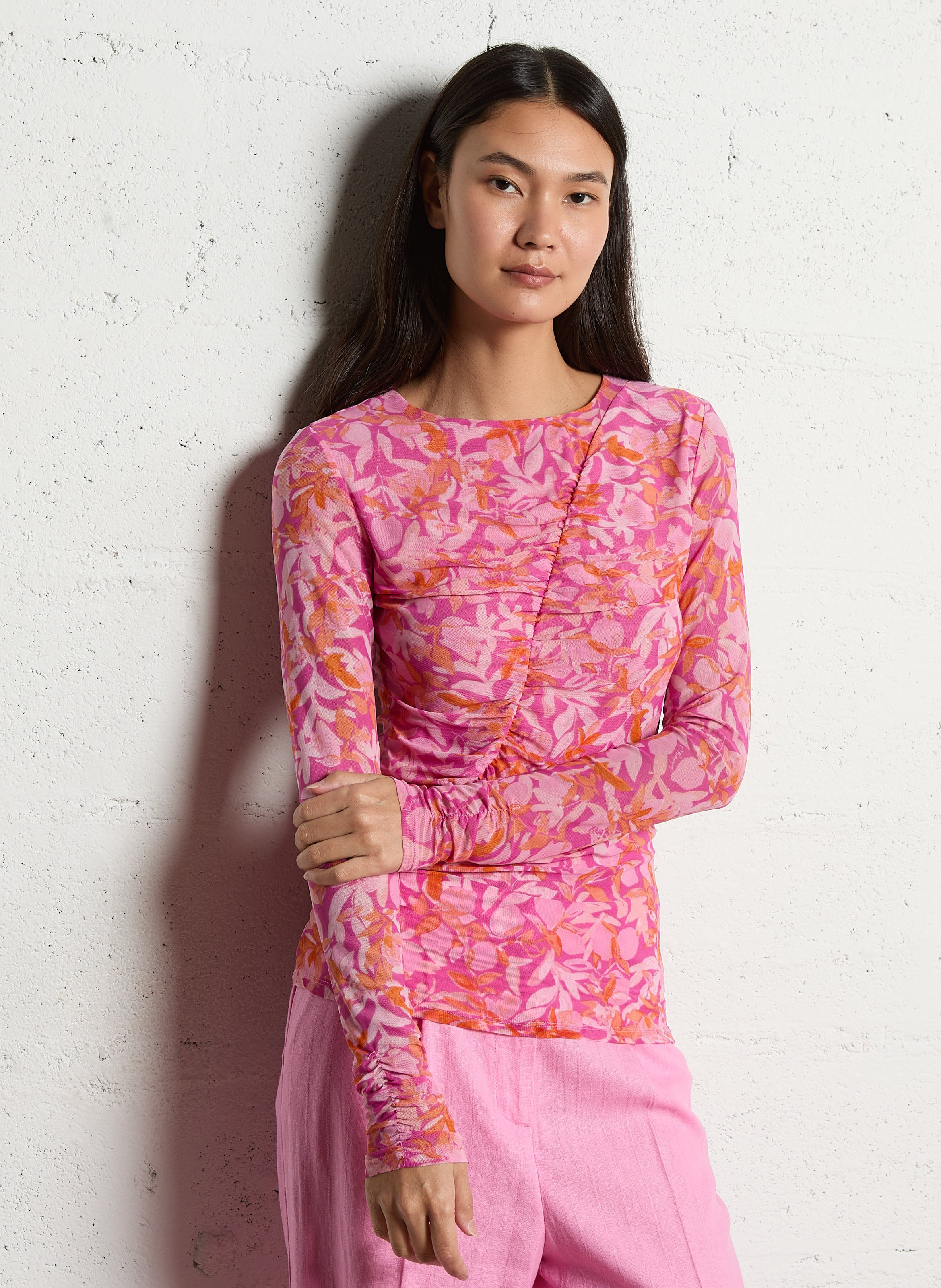 Printed viscose top FABIENNE CHAPOT Pink
