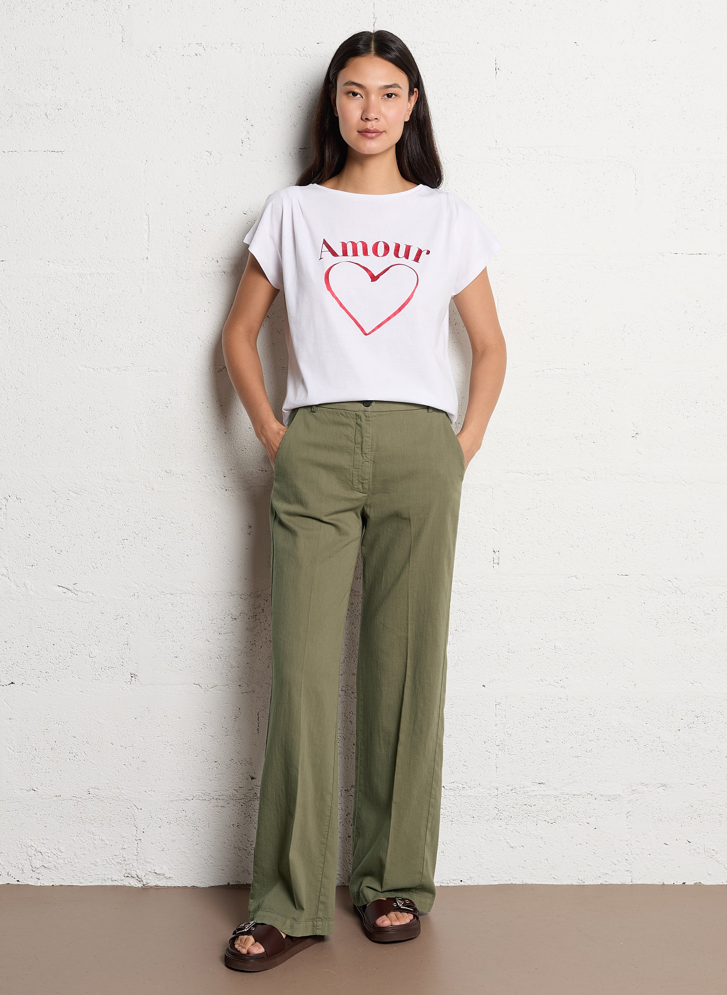 Slim-fit cotton cargo pants HARTFORD Khaki