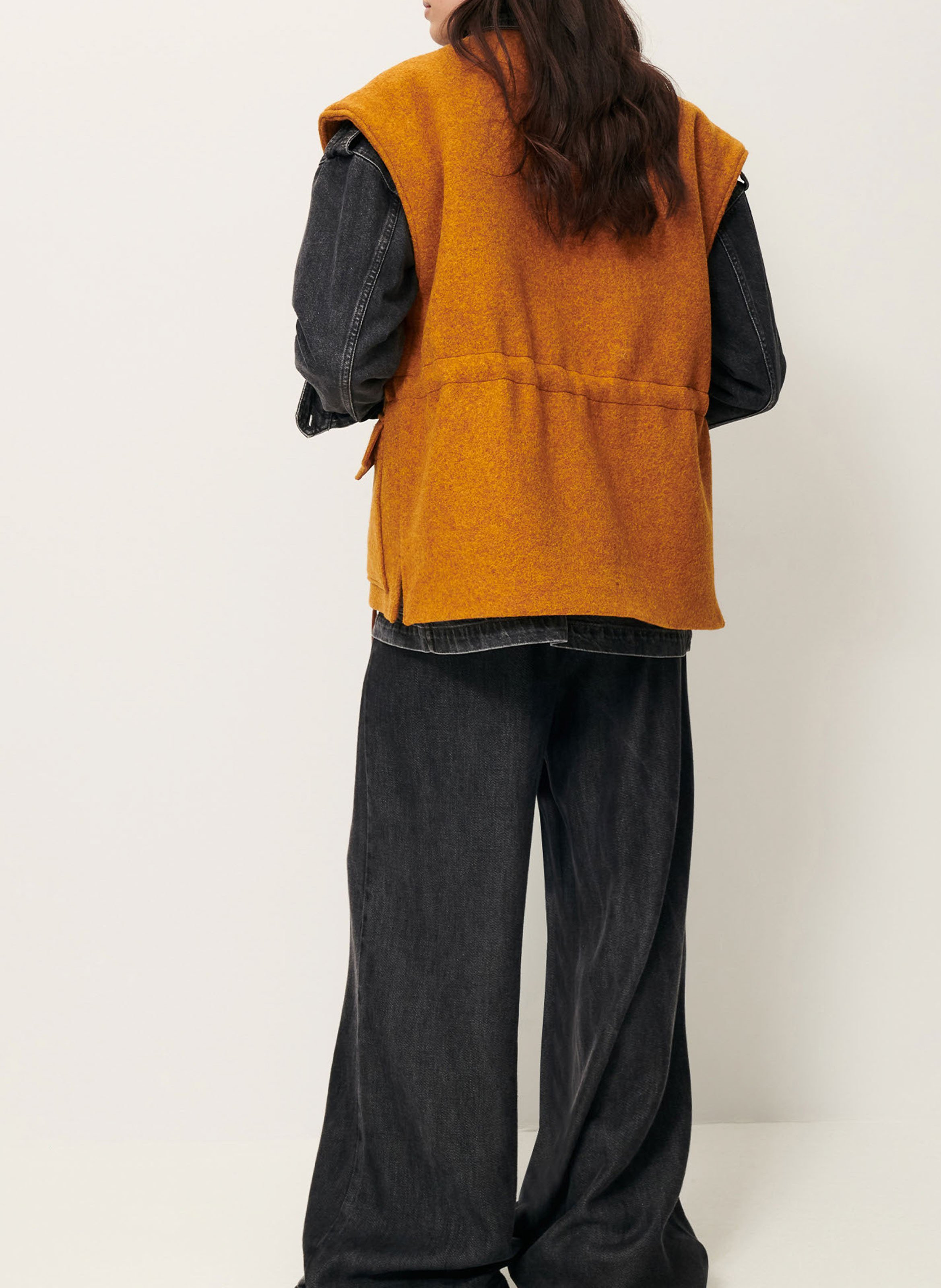 Round-neck wool-blend jacket SESSUN Orange