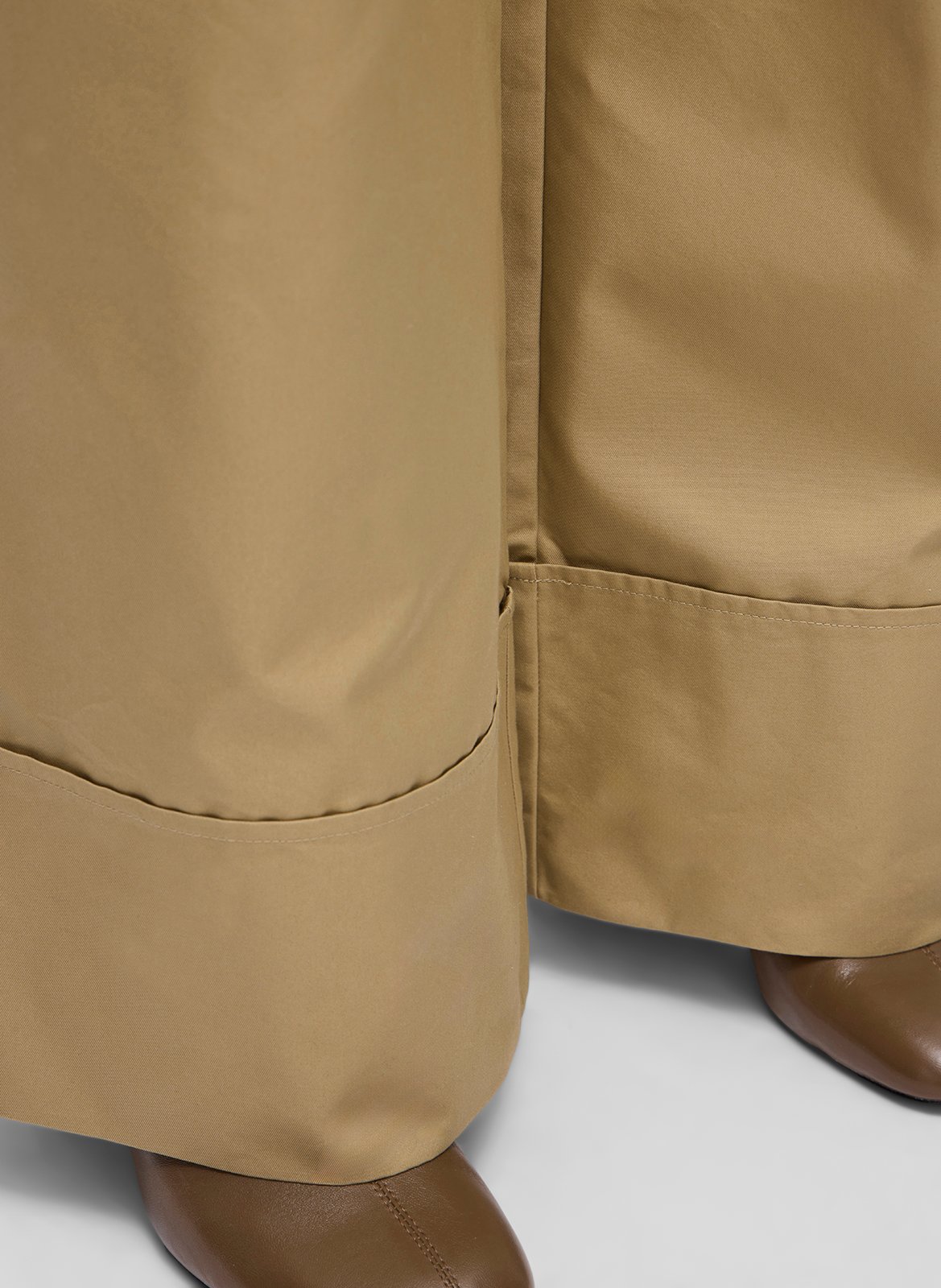 Weite Hose mit Bundfalten aus Baumwollmischung ROUGE EDIT Beige