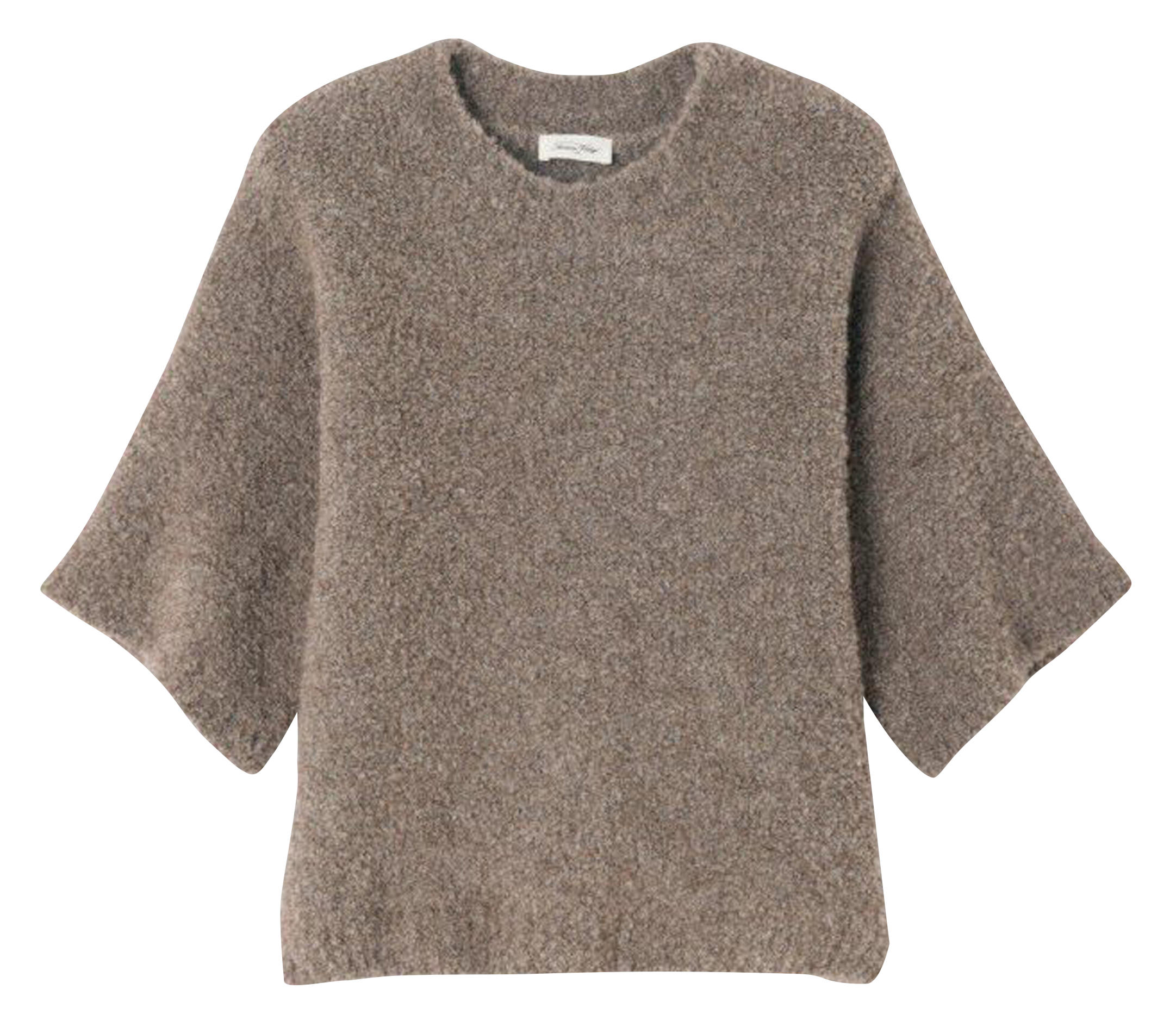 Pull oversize col rond en laine mélangée AMERICAN VINTAGE Beige