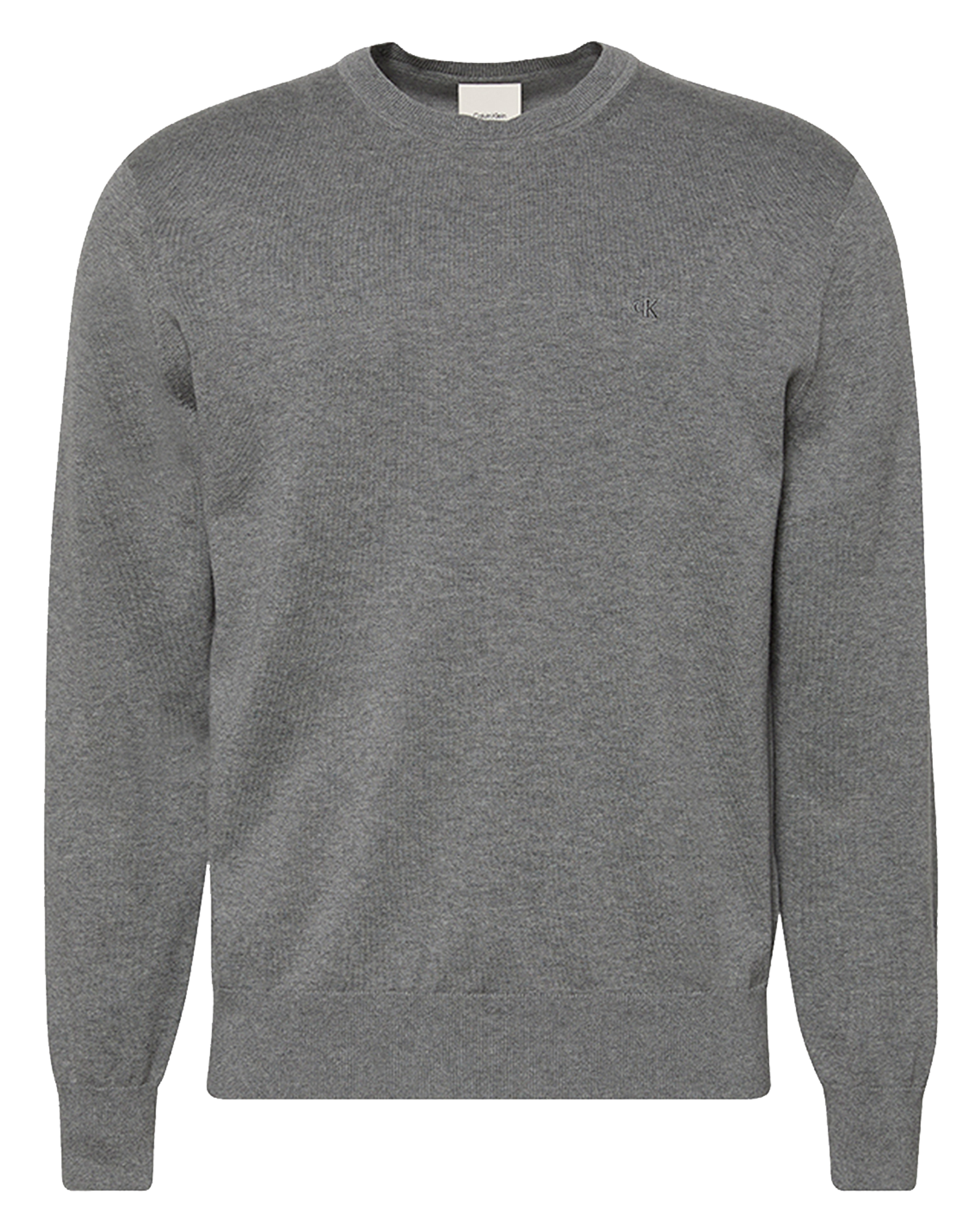 Sweat droit col rond en coton CALVIN KLEIN Gris