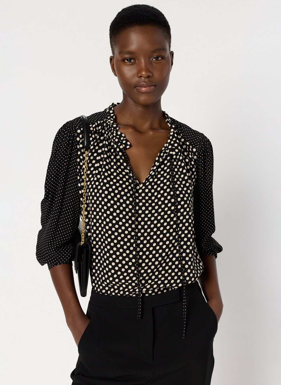 Blouse droite imprimée GERARD DAREL Noir
