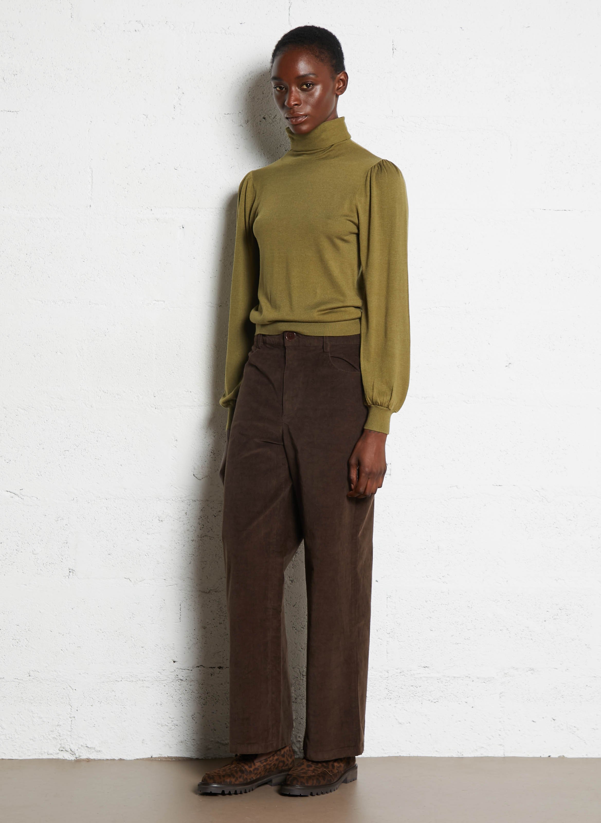 Fitted turtleneck sweater PETITE MENDIGOTE Khaki