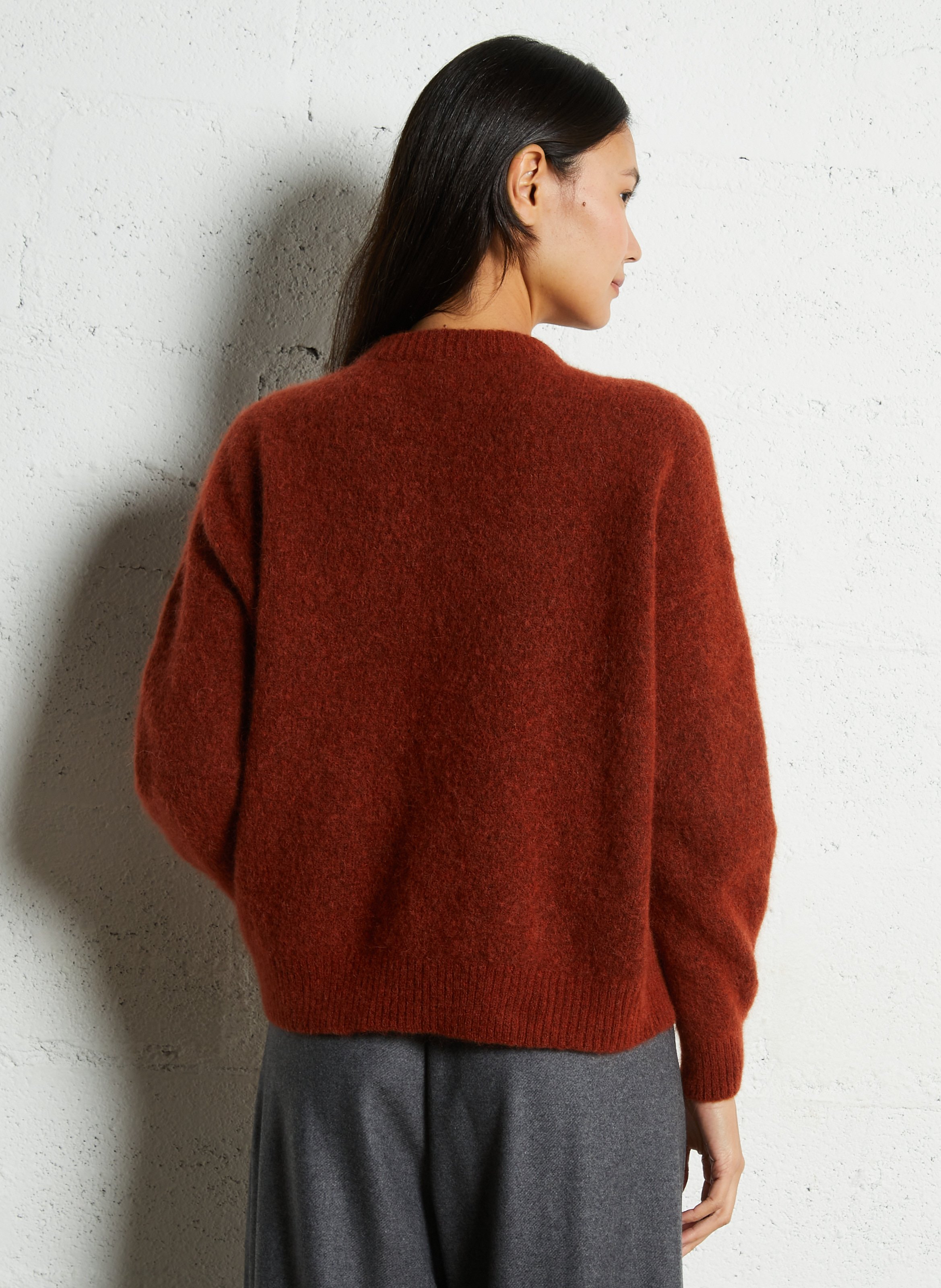 Caissa - Wollstrickpullover mit V-Ausschnitt und Details MAX MARA WEEK END Rot