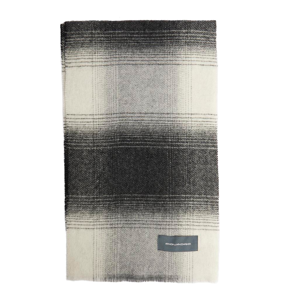 Écharpe homme en laine et cachemire avec motif soft check PIQUADRO Noir