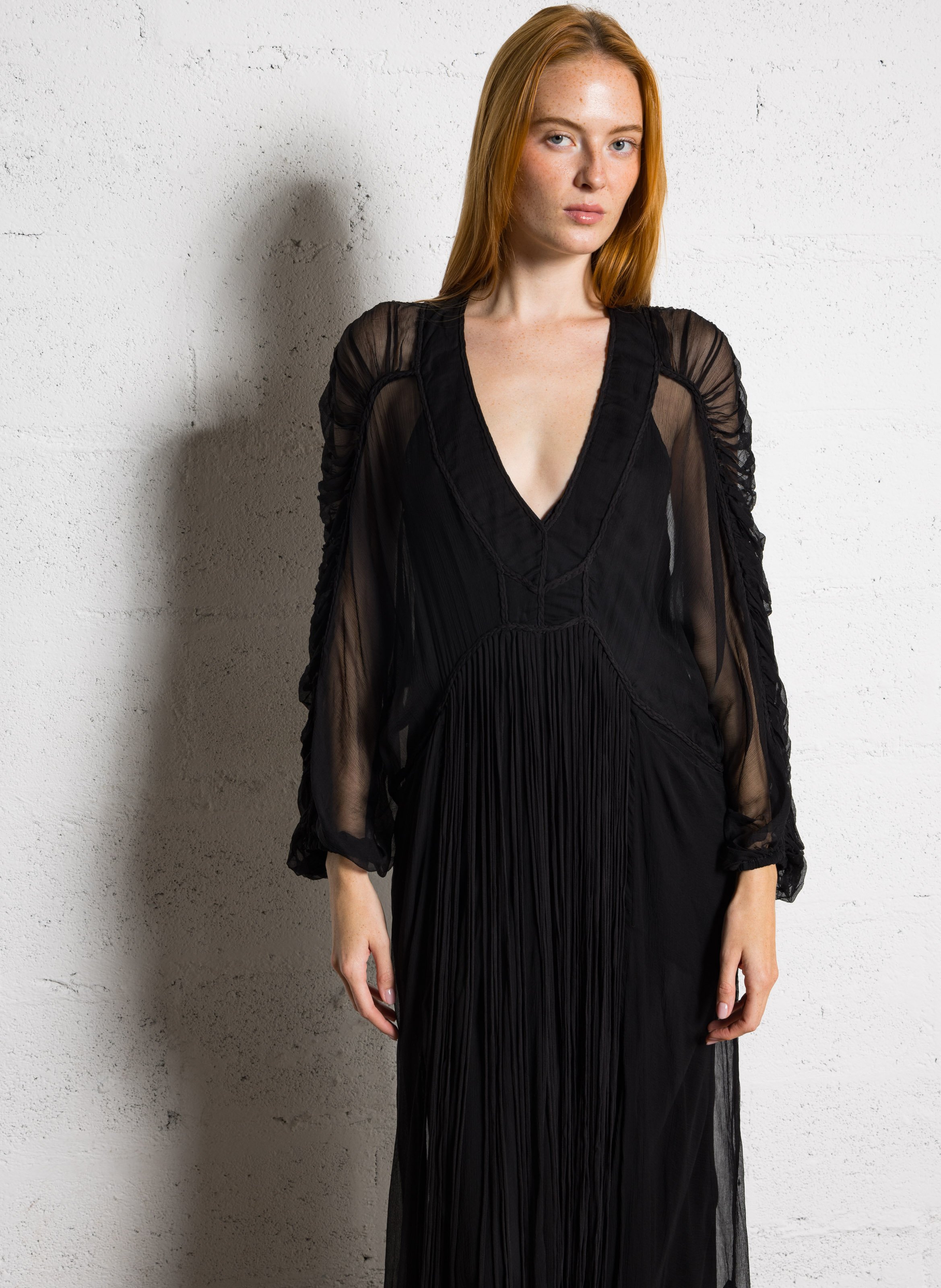 Robe longue col V MES DEMOISELLES Noir