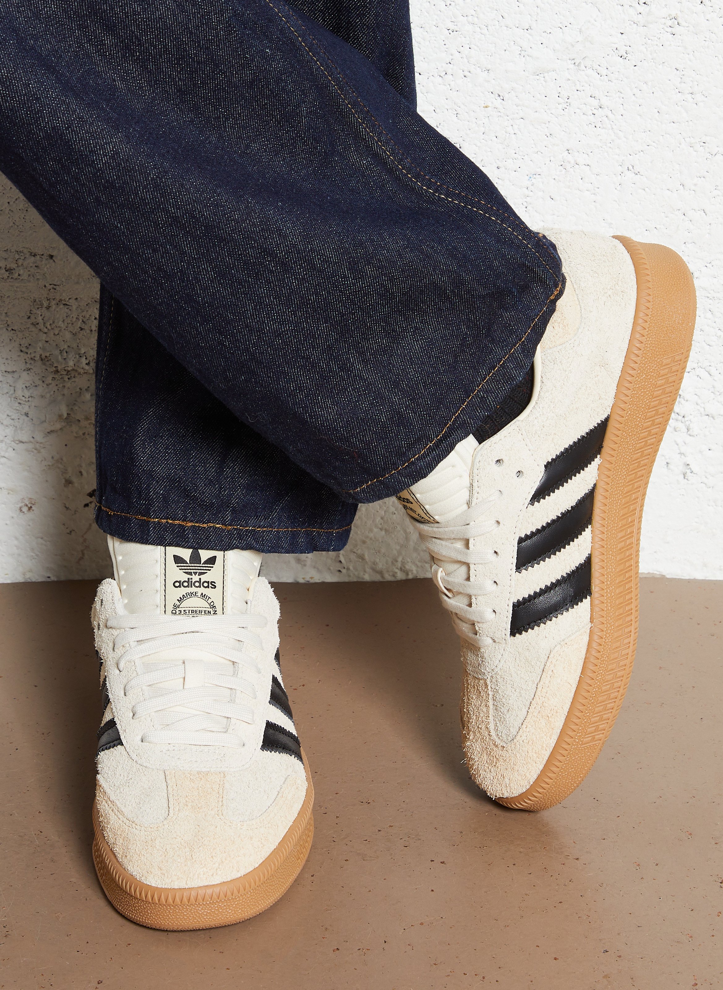 Baskets basse en cuir ADIDAS Beige