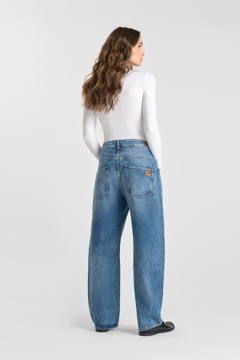 Loose jeans, wide leg, length 34 LE TEMPS DES CERISES Blue
