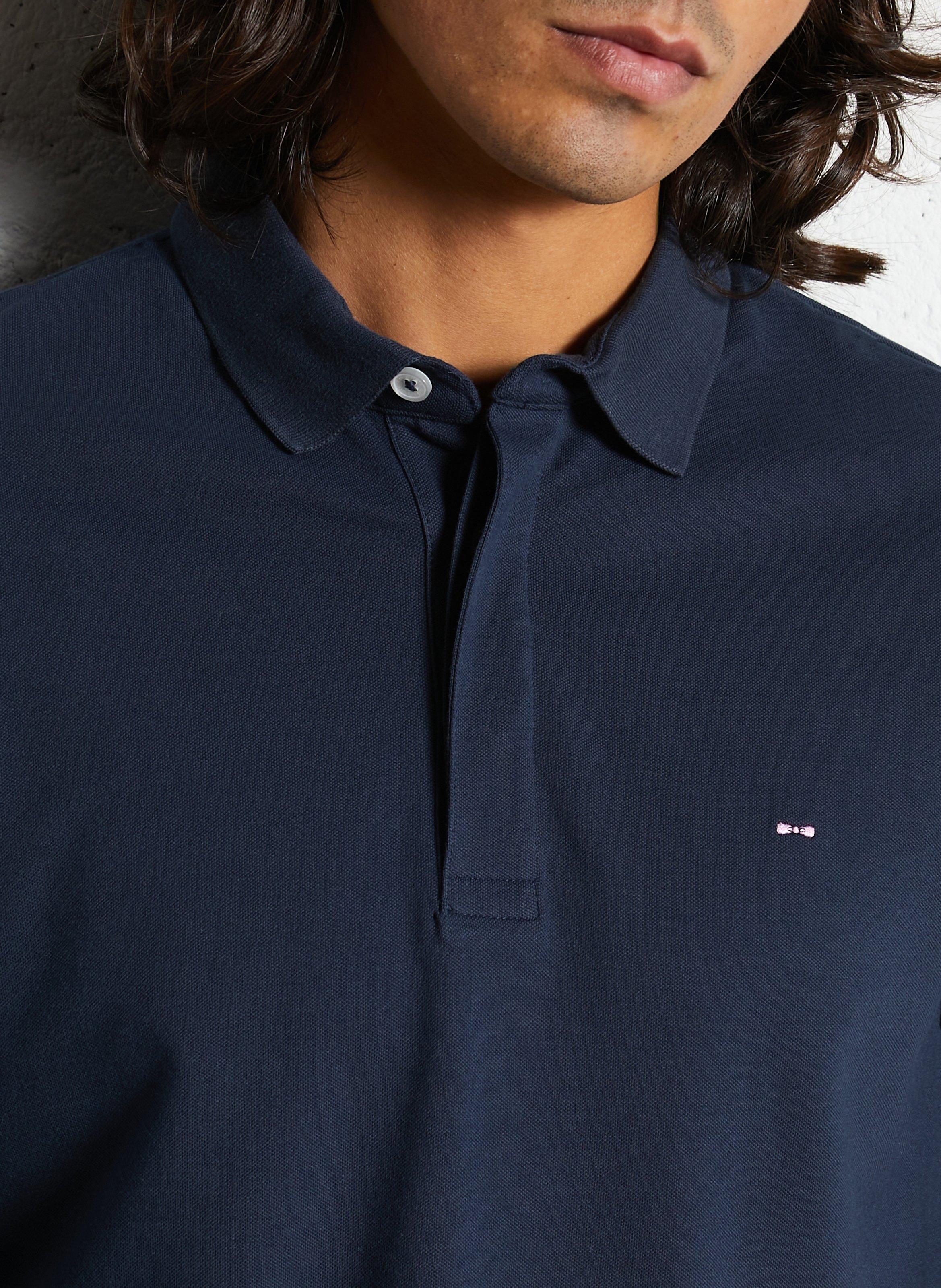 Polo droit en coton mélangé EDEN PARK Gris