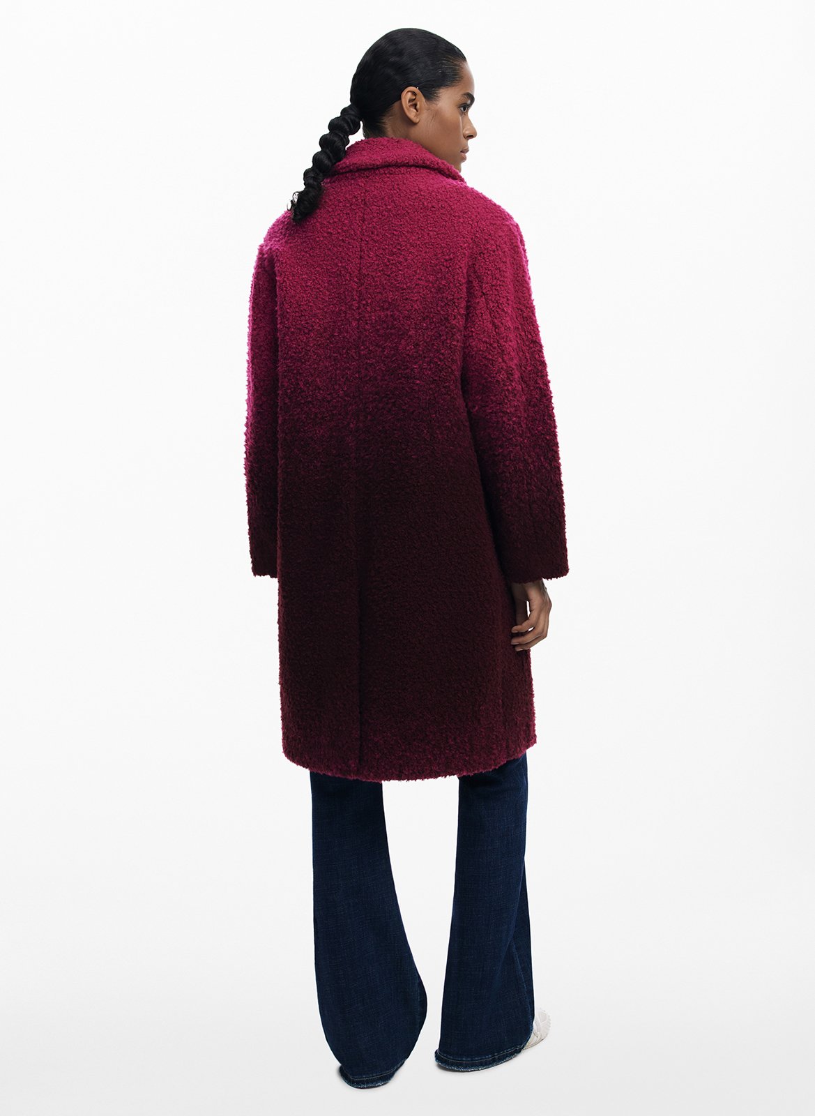 Manteau ample dégradé en fausse fourrure DESIGUAL Rouge