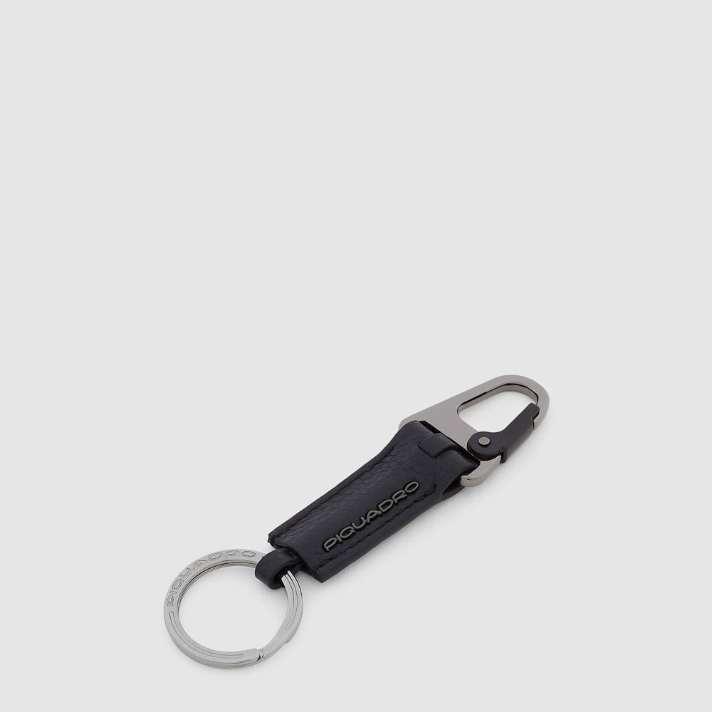 Asia leather keyring PIQUADRO Black