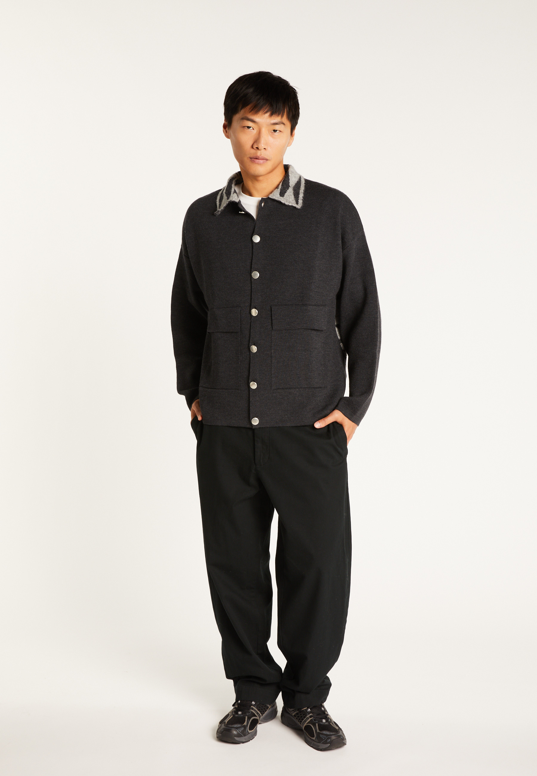 Alpaca and merino wool jacket MAISON MONTAGUT Grey