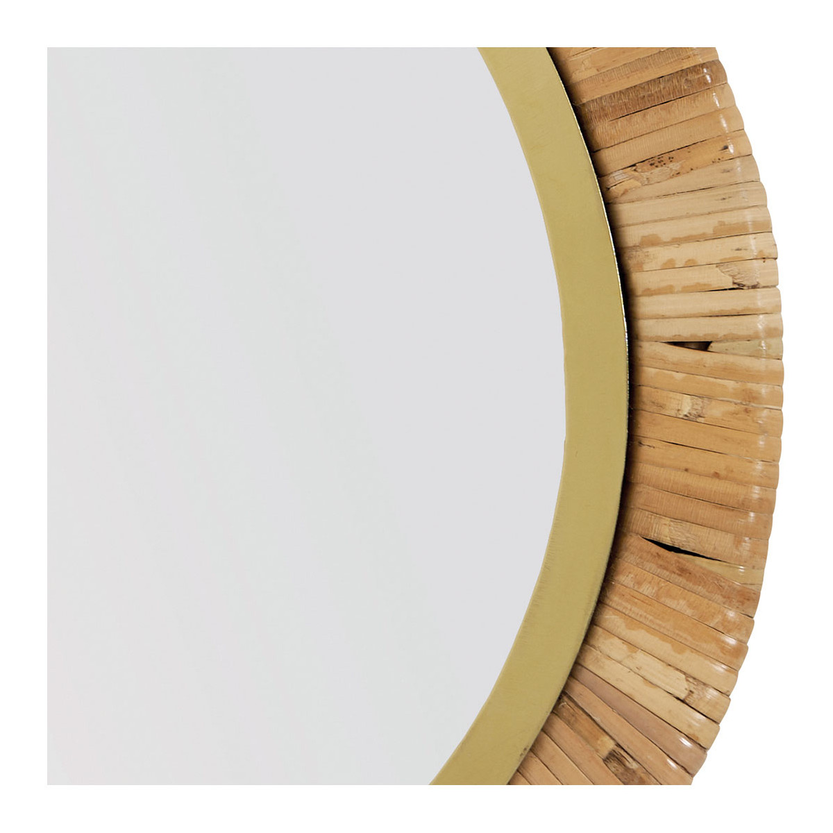 Wicker mirror BLANC D'IVOIRE Yellow