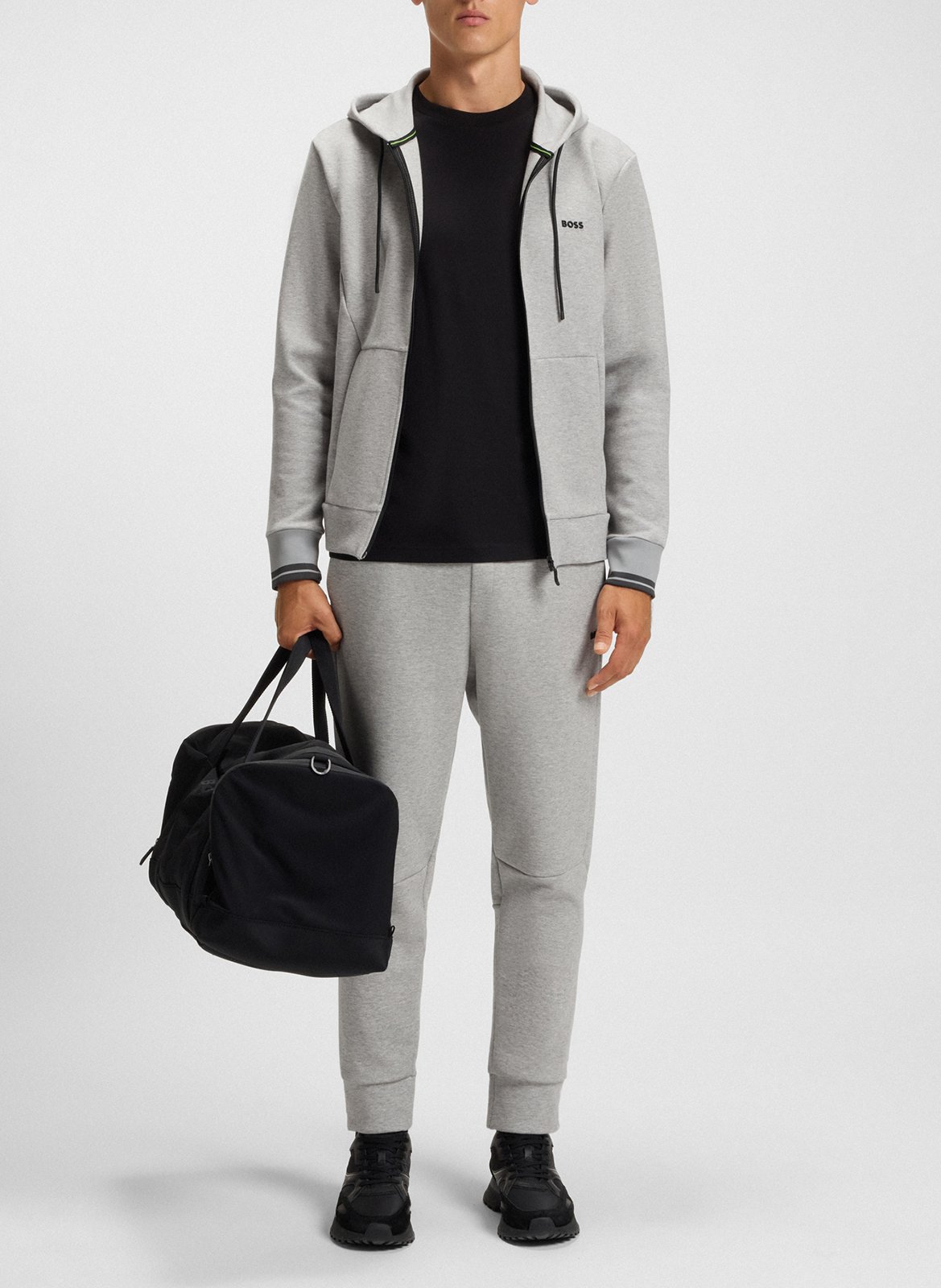 Regular-fit cotton-blend joggers BOSS Silver