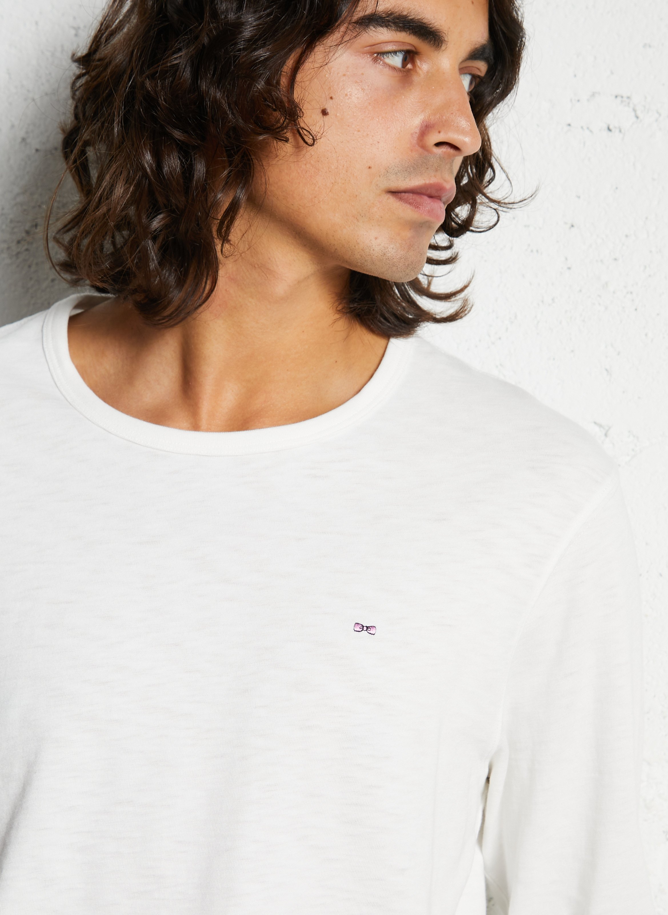 Tee-shirt droit col rond en coton EDEN PARK Beige