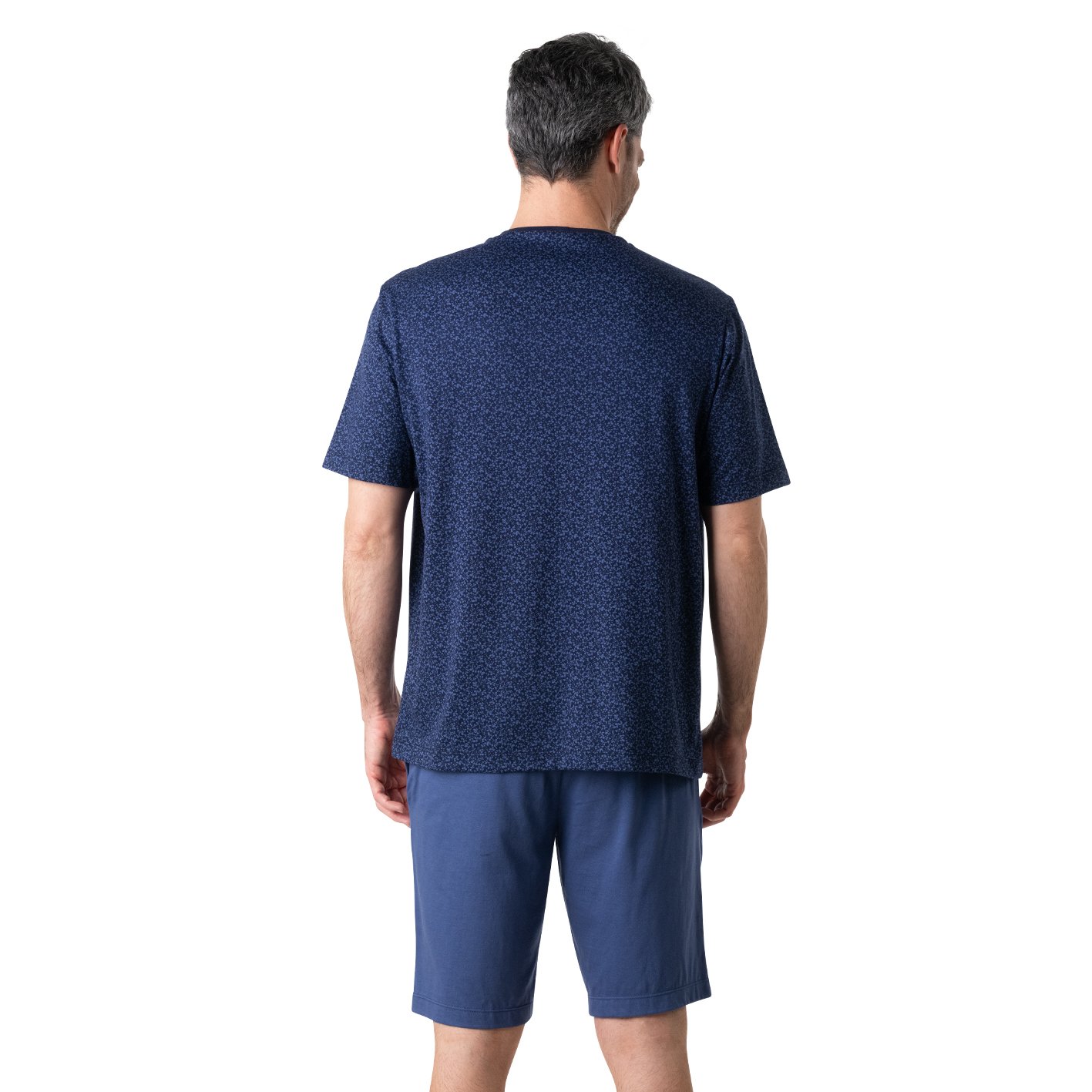 Short round neck liberty pajamas EMINENCE Blue
