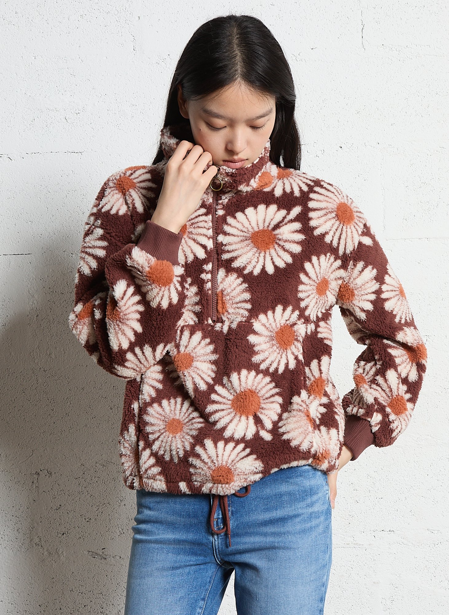 Sweat oversize col montant à imprimé BILLABONG