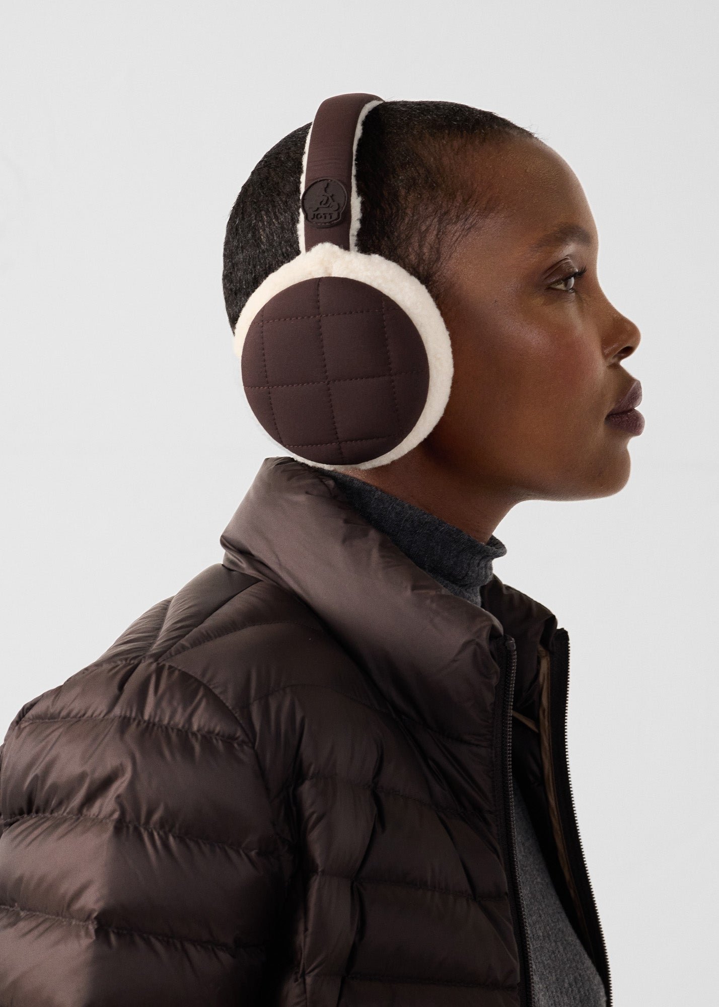 Black fuzzy ear muffs JOTT Brown