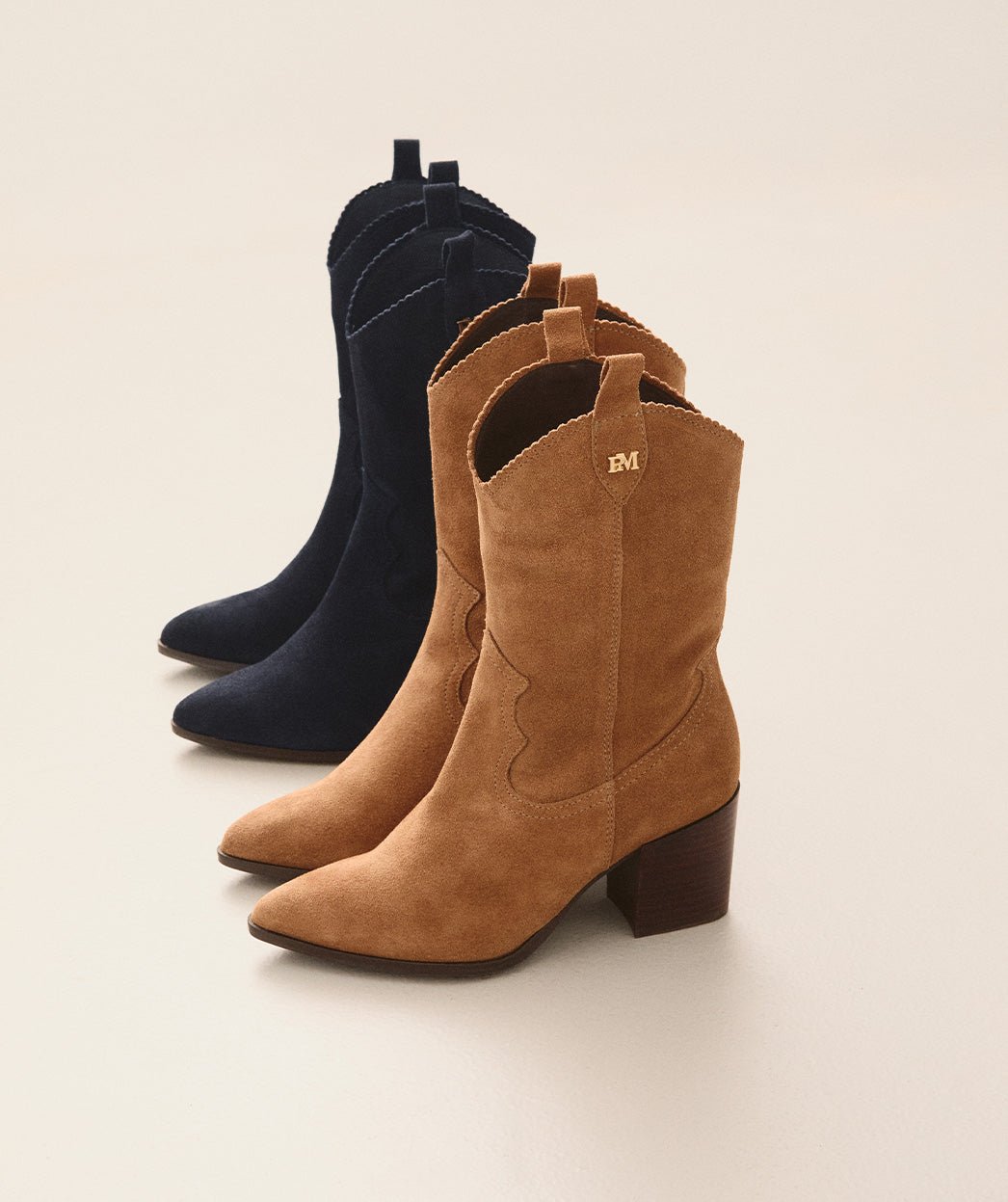 Brown suede cowboy boots PEDRO MIRALLES Brown