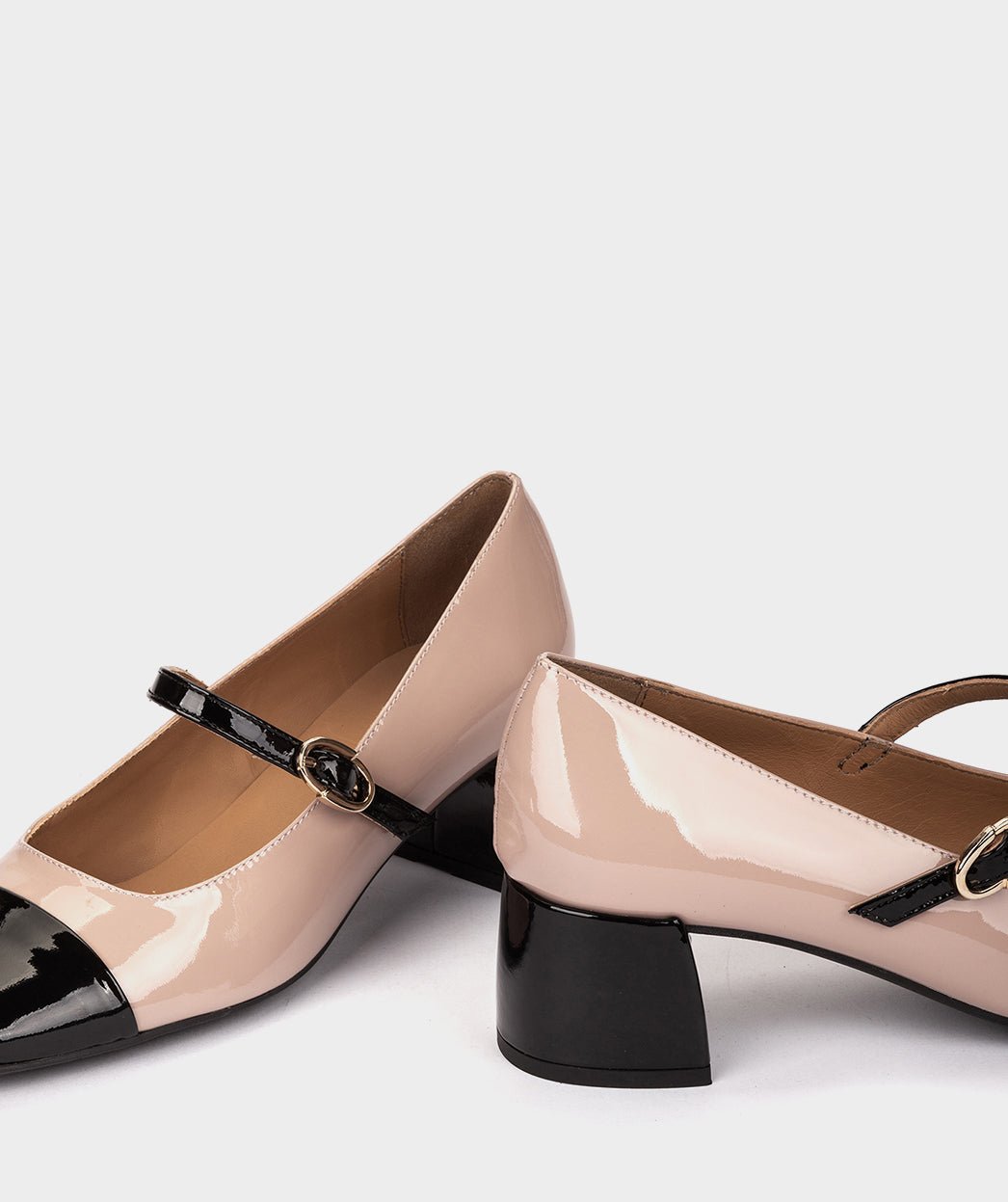 High-heeled patent leather shoes in nude and black in two colors PEDRO MIRALLES Pink
