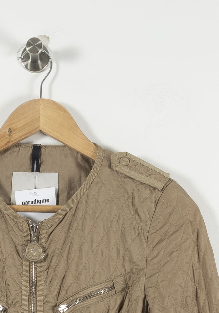 Lightweight quilted padded jacket with high neck MONCLER - Seconde Main Beige